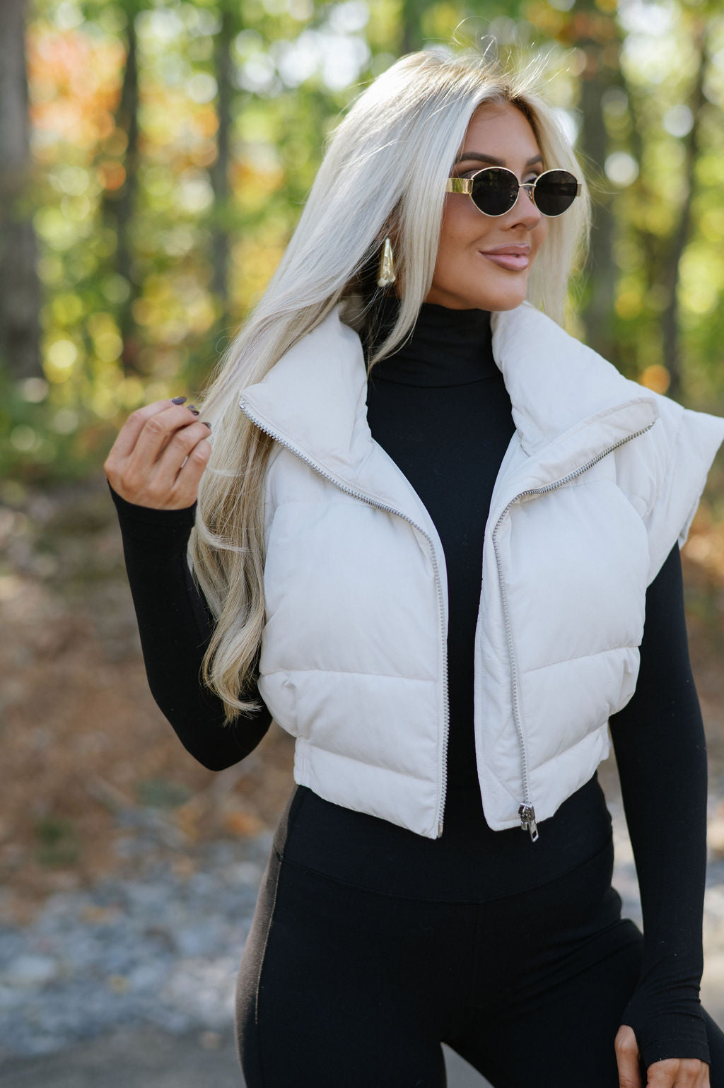 Meagan Puffer Vest-Cream