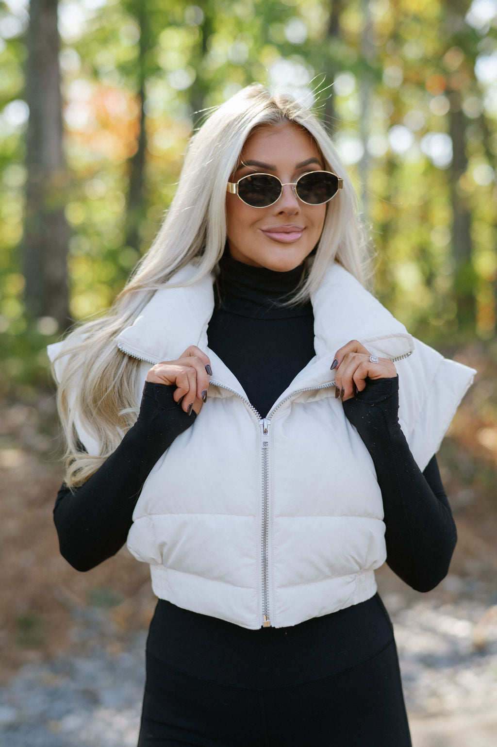 Meagan Puffer Vest-Cream