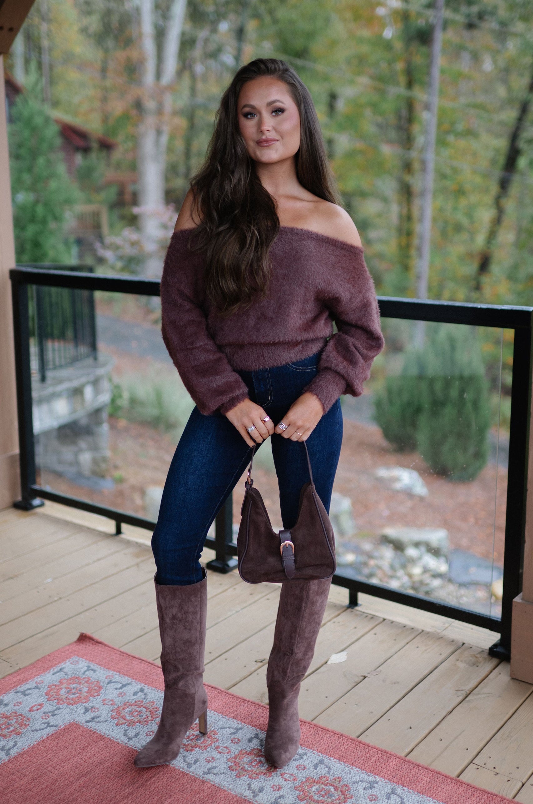 Lori Asymmetric Sweater-Brown