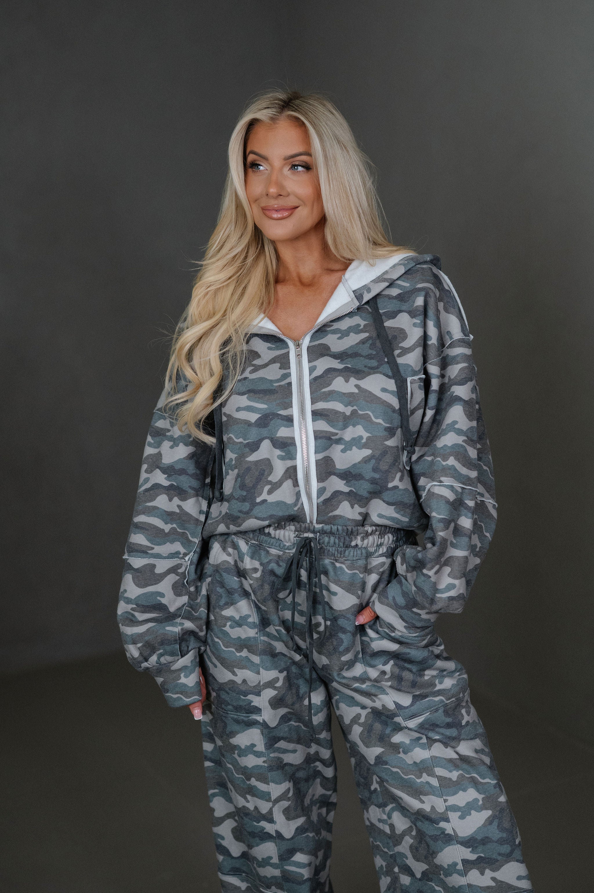 Cadence Hoodie-Camo Green