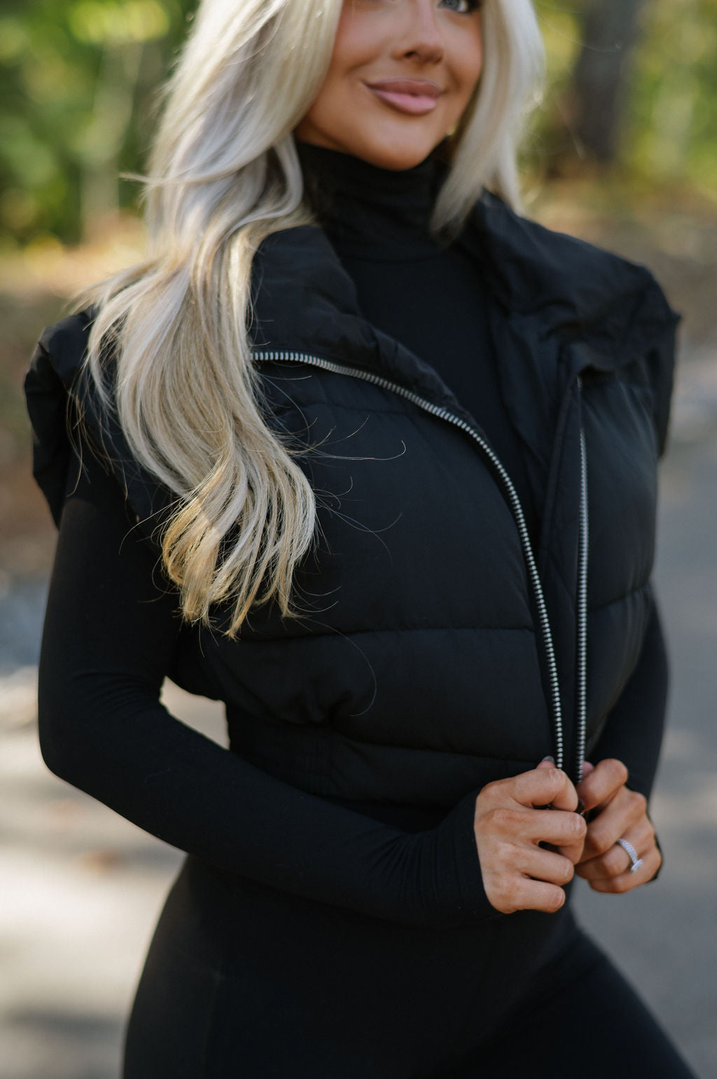 Meagan Puffer Vest- Black