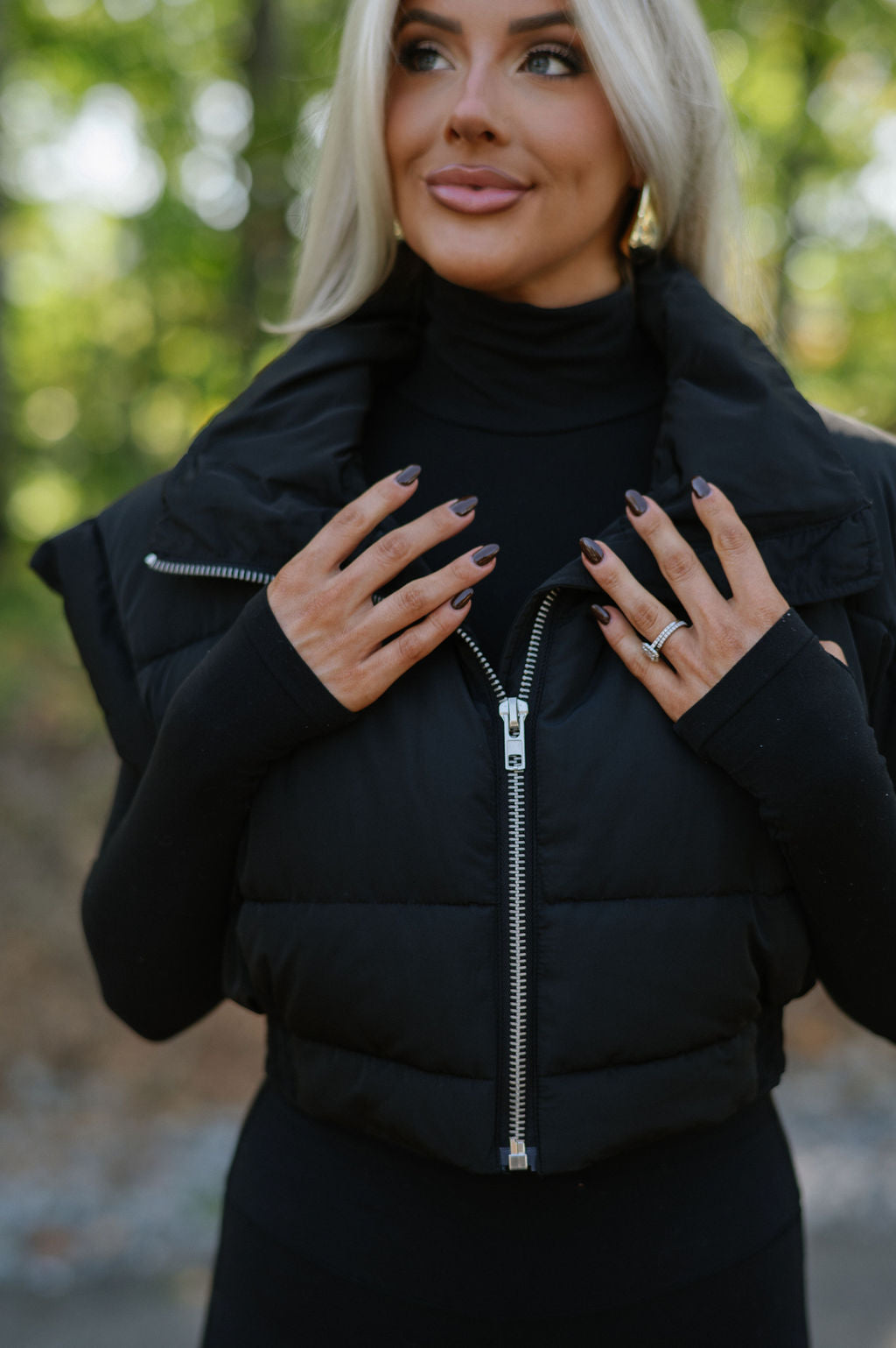 Meagan Puffer Vest- Black