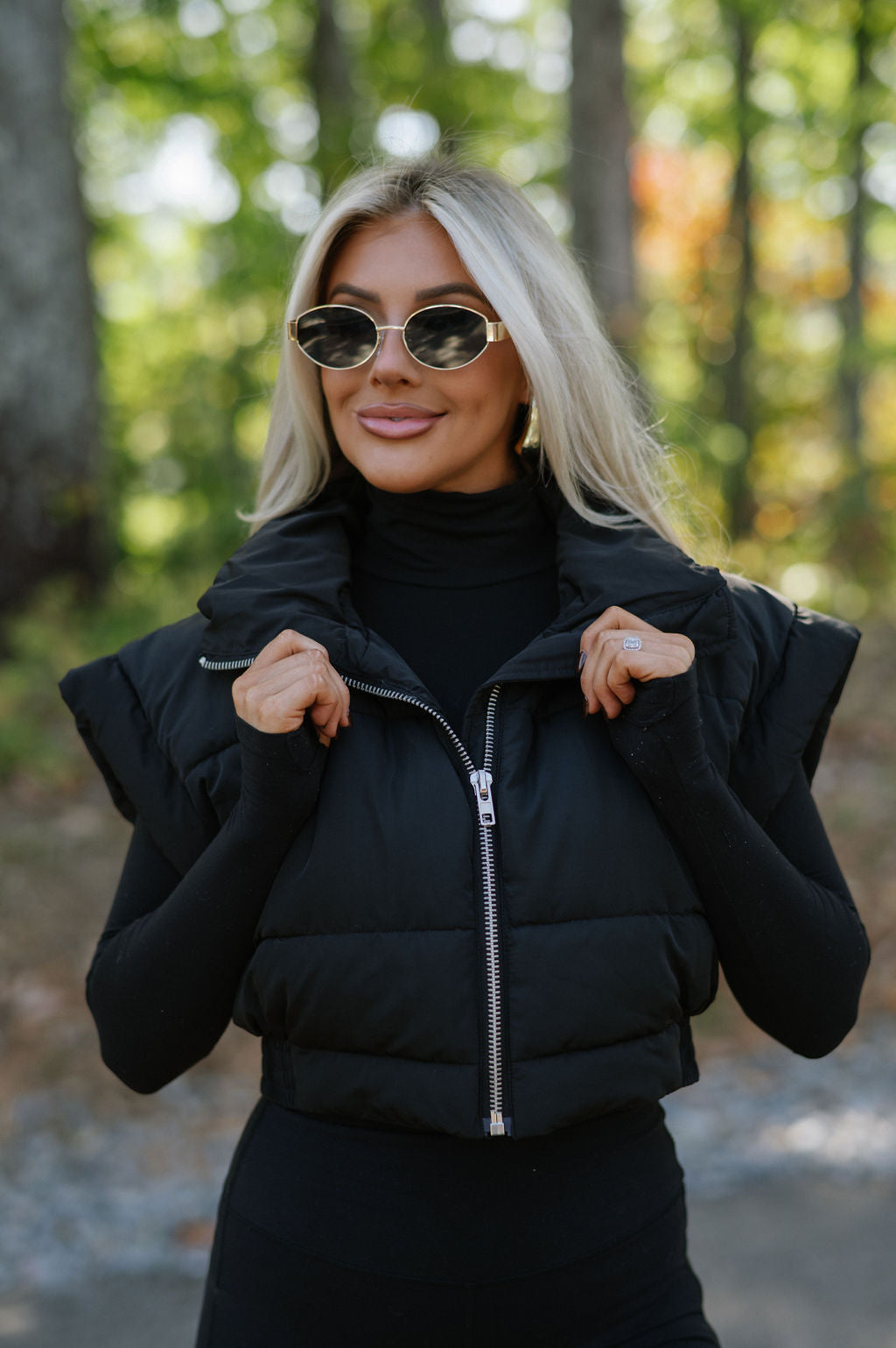 Meagan Puffer Vest- Black