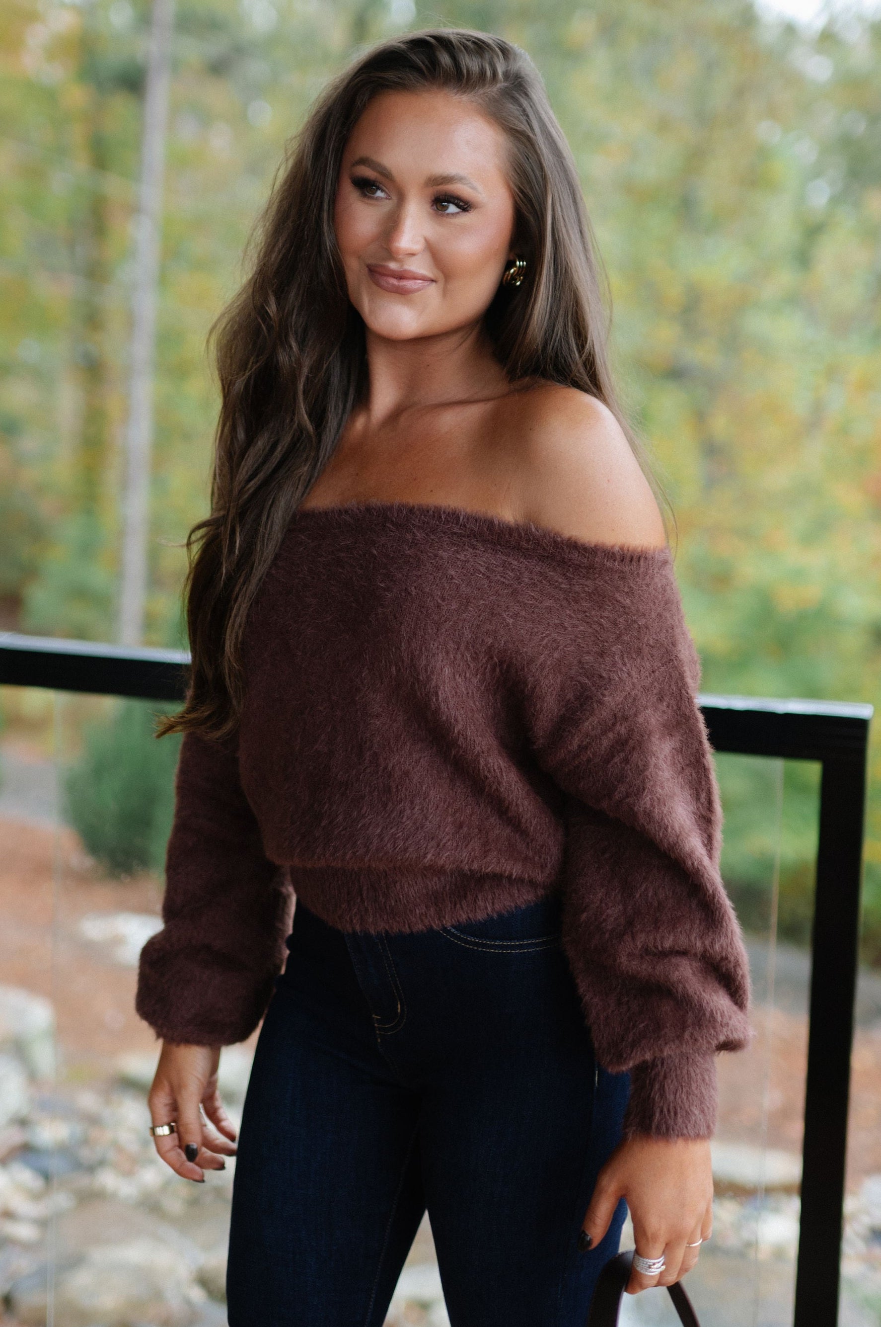 Lori Asymmetric Sweater-Brown