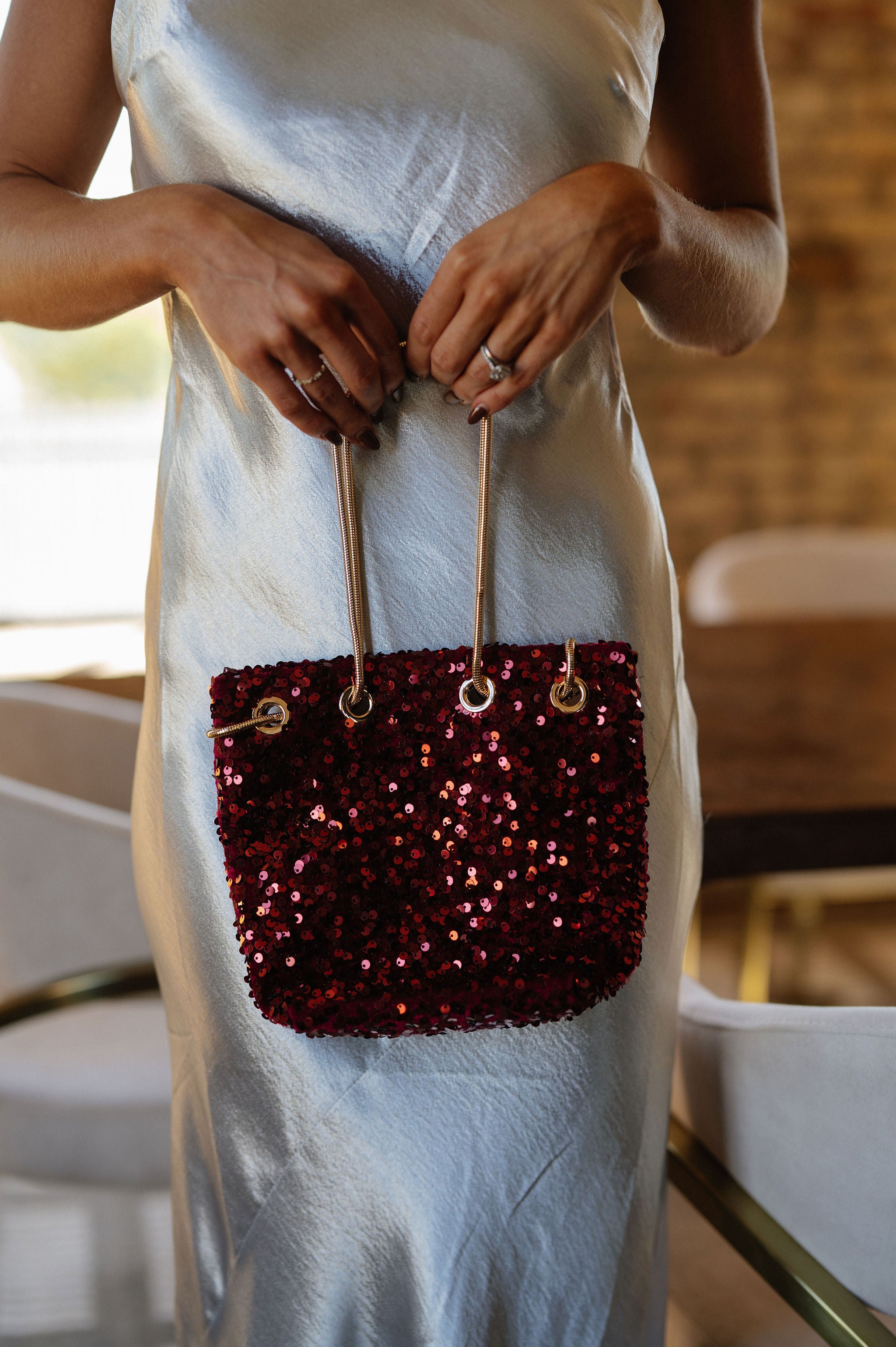 Bling Night Bag-Burgundy