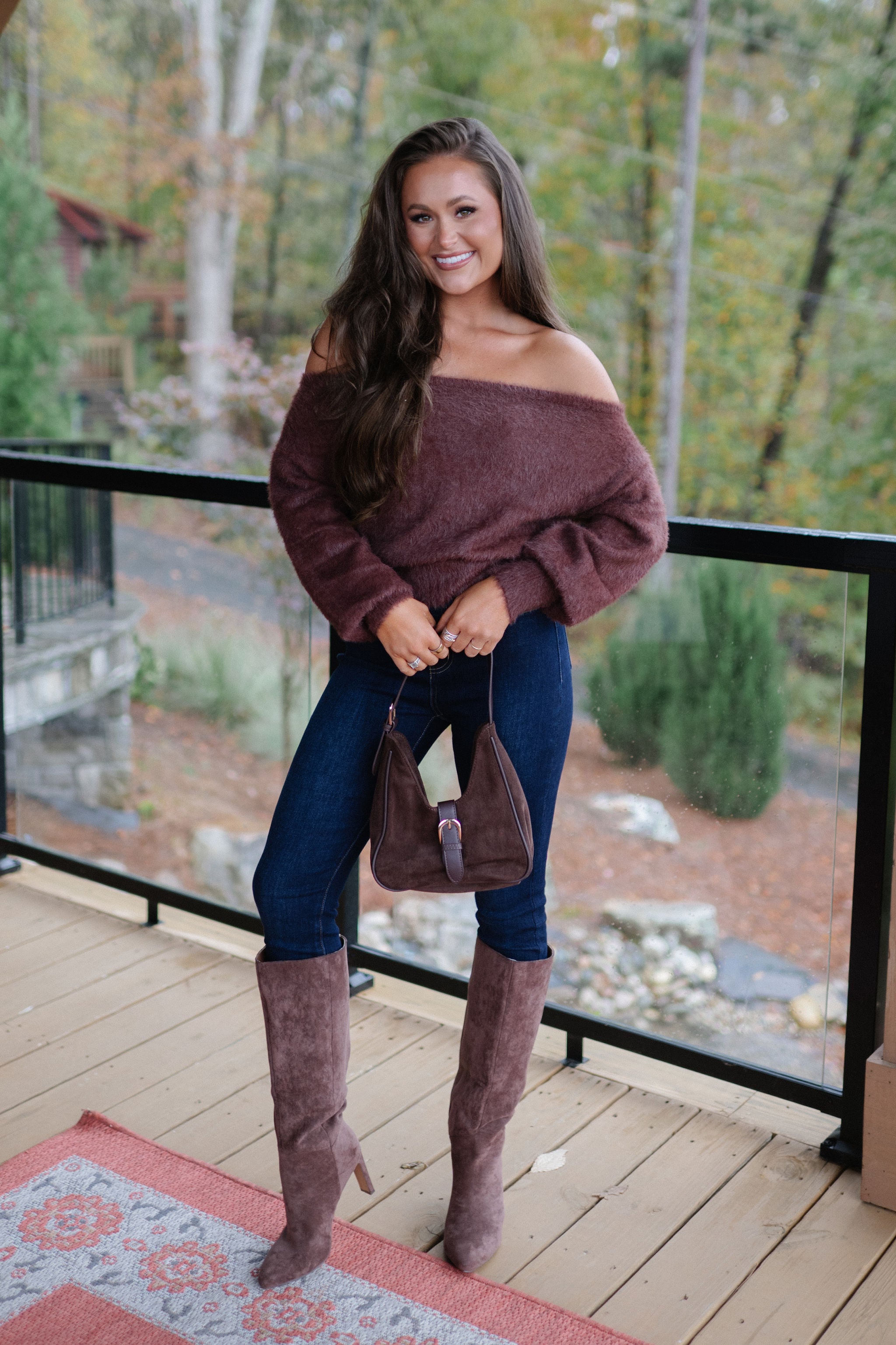 Lori Asymmetric Sweater-Brown