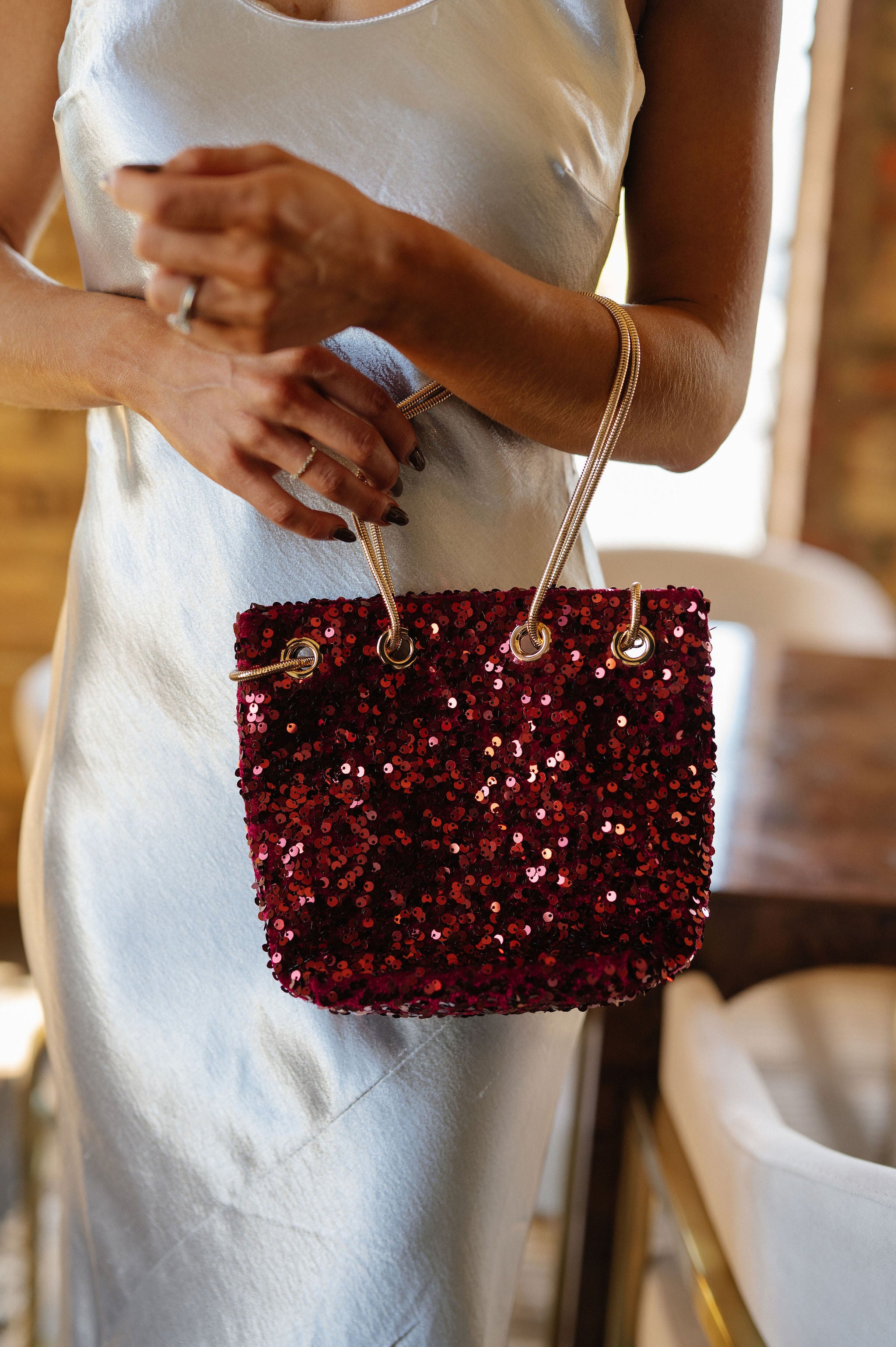 Bling Night Bag-Burgundy