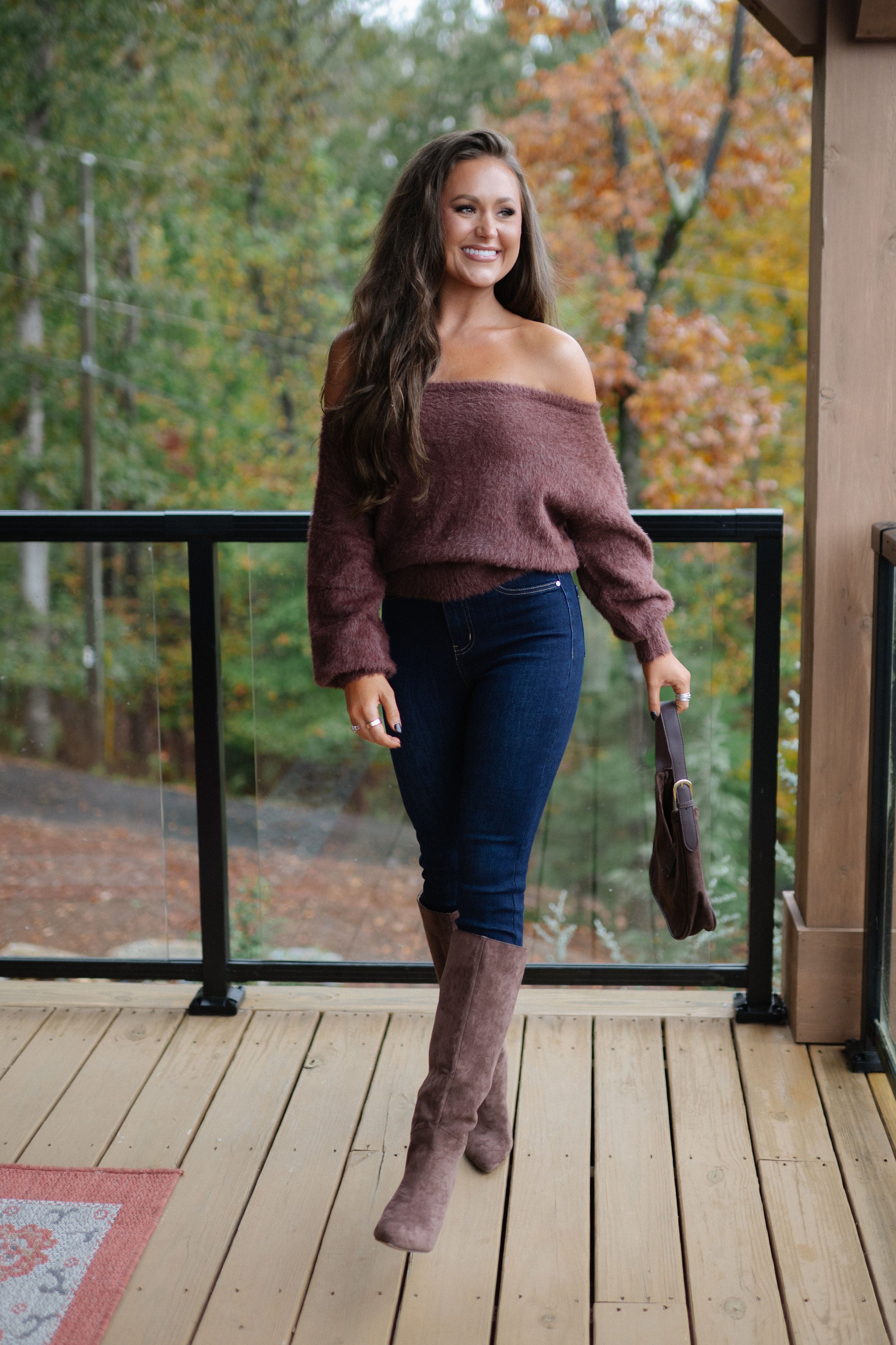 Lori Asymmetric Sweater-Brown