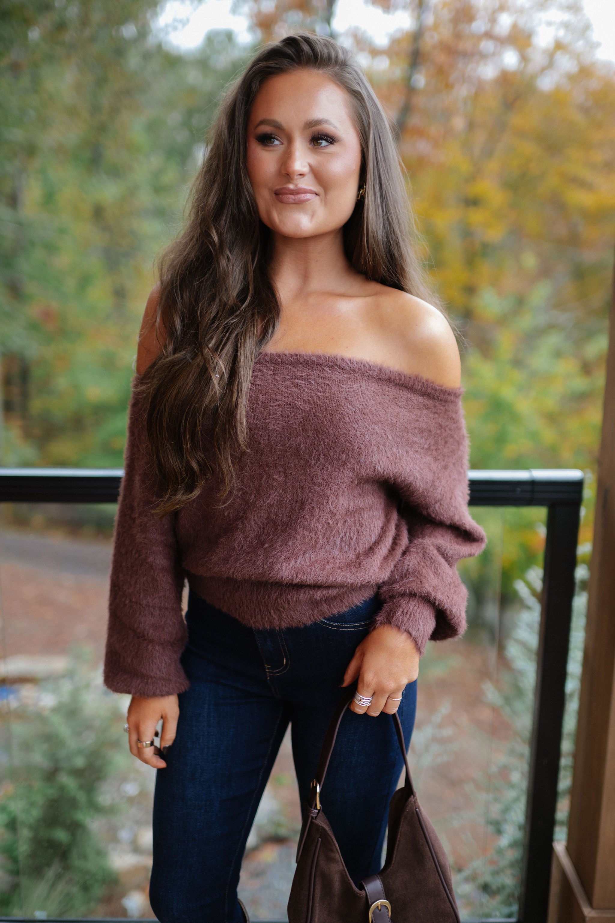 Lori Asymmetric Sweater-Brown