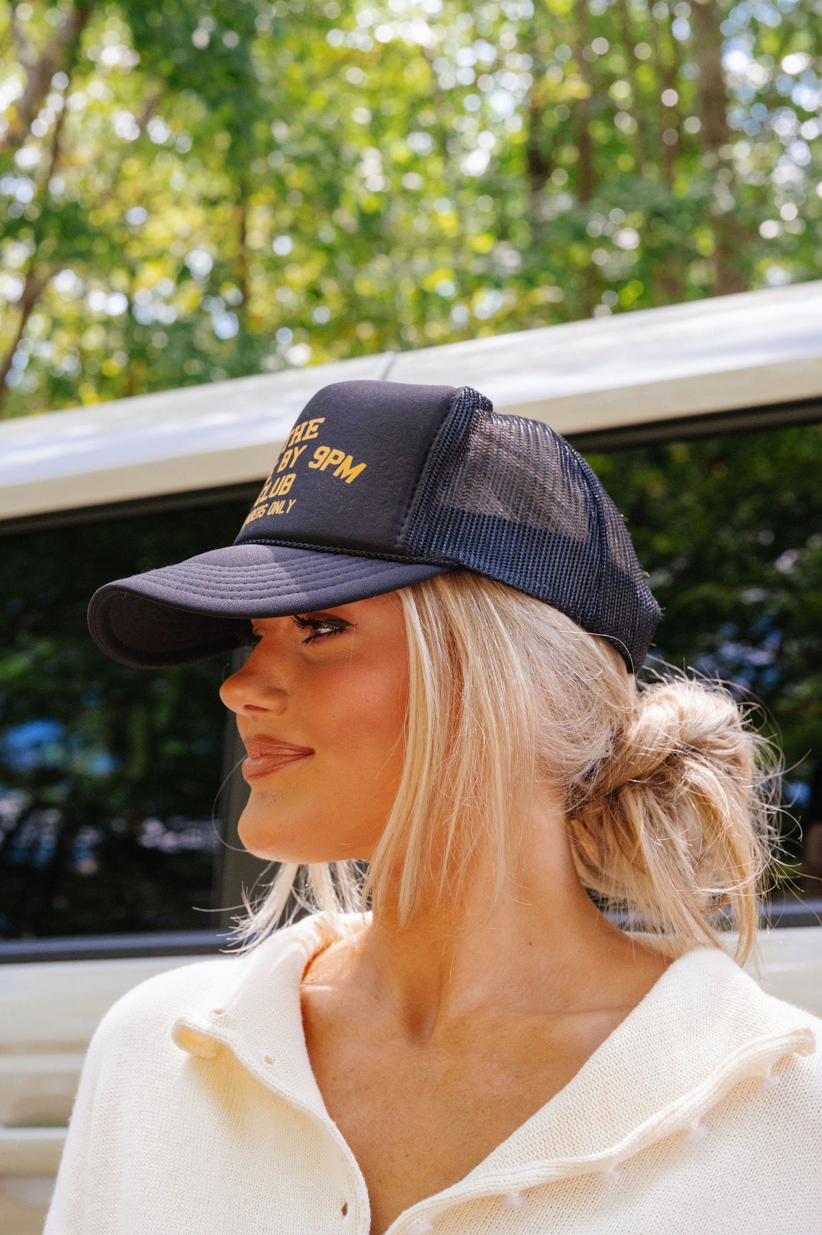 "Home by 9PM Club" Trucker Hat