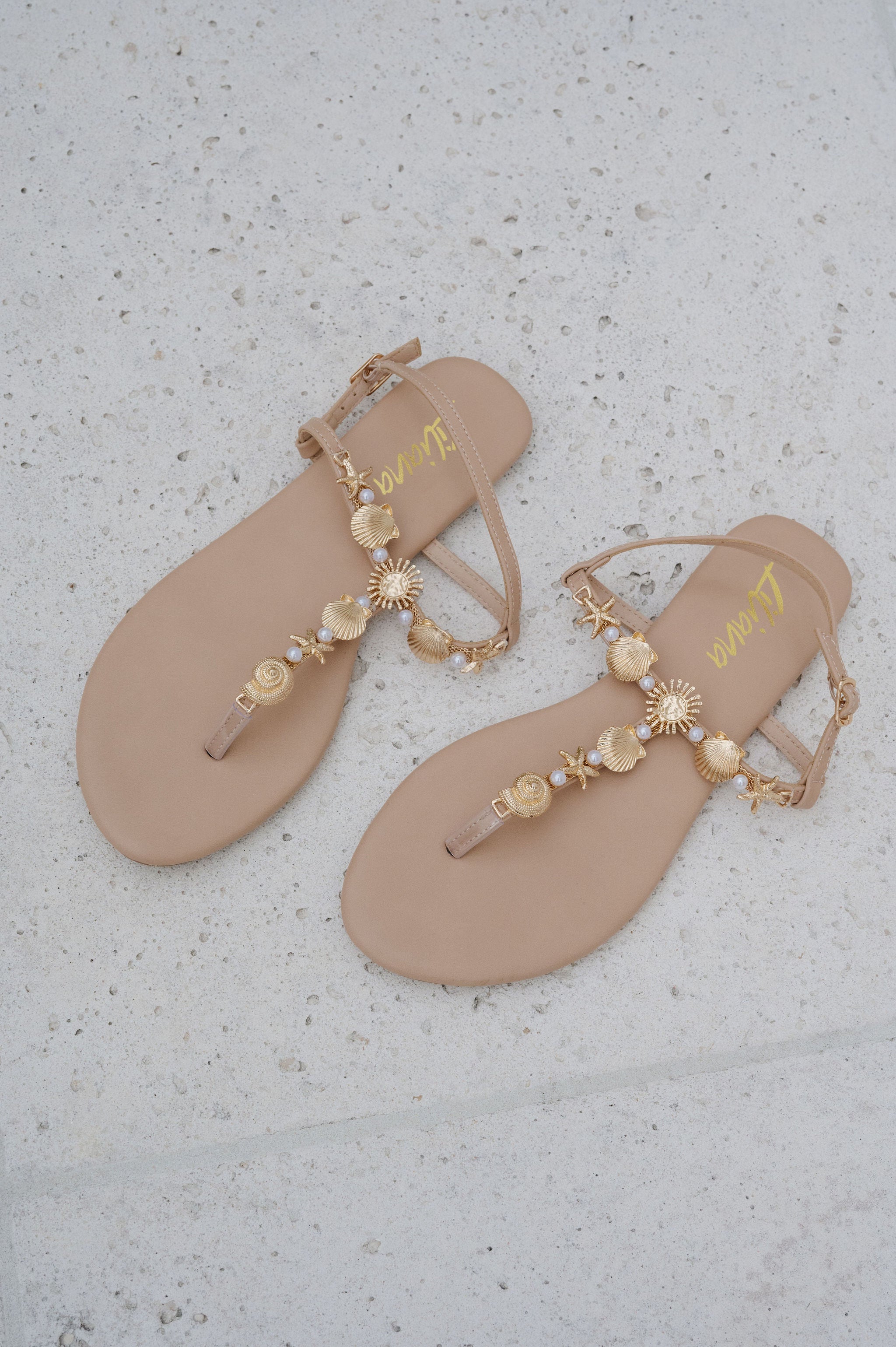 Marlo Shell Sandals-Nude