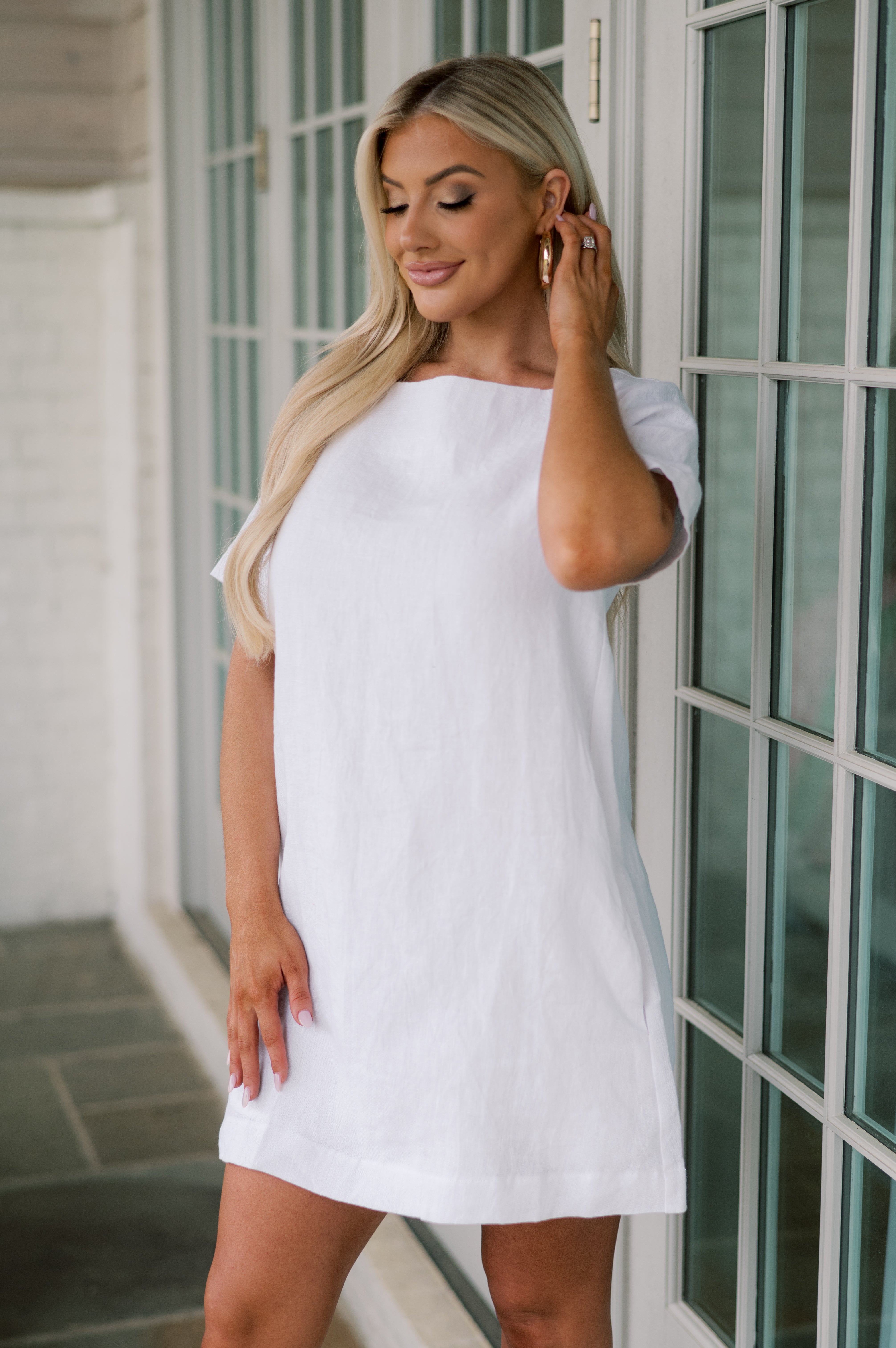 Denver Linen Dress- White