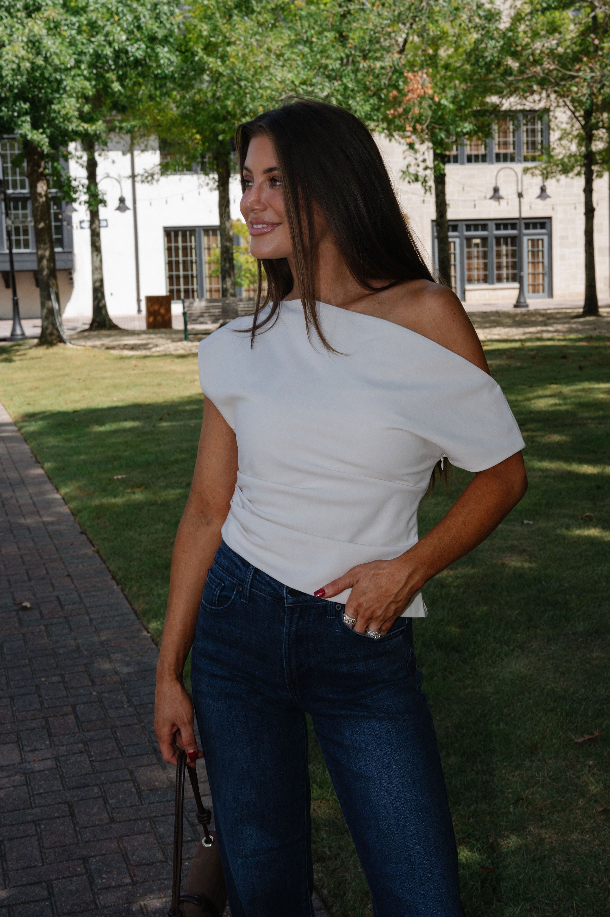 Bruno Asymmetrical Top-Ecru
