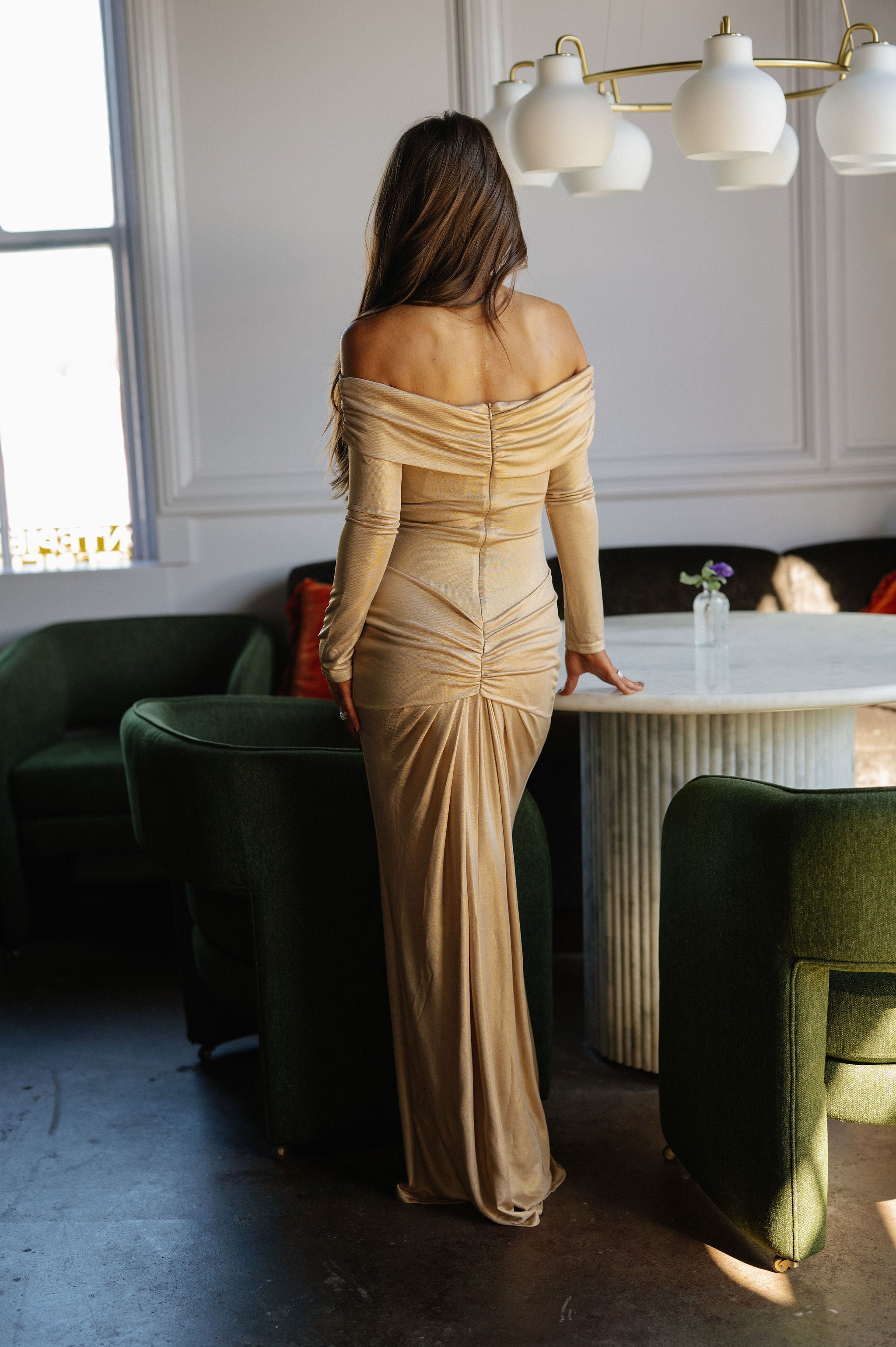 Amber Maxi Dress-Champagne