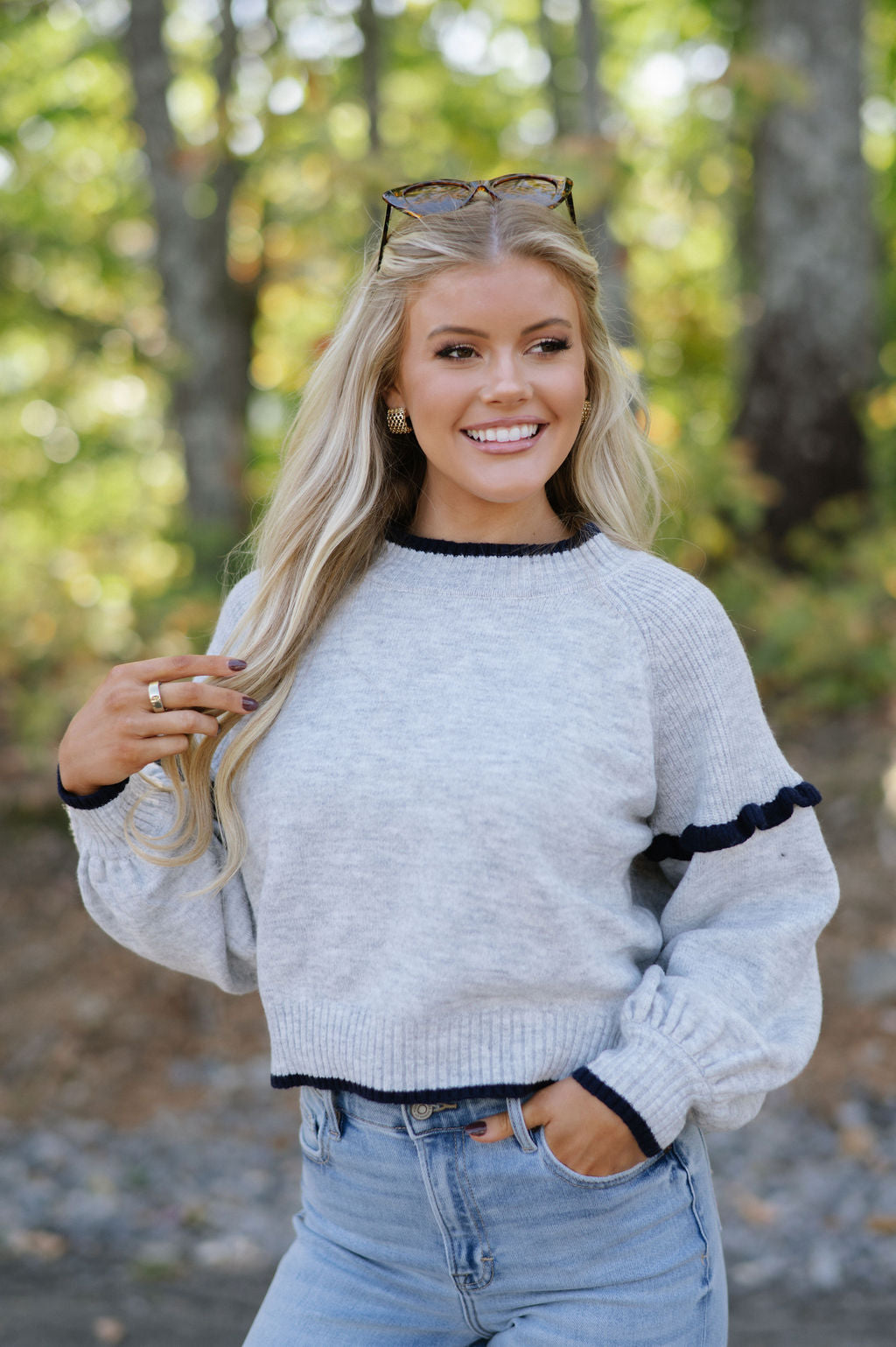 Mallorie Sweater-Grey/Navy