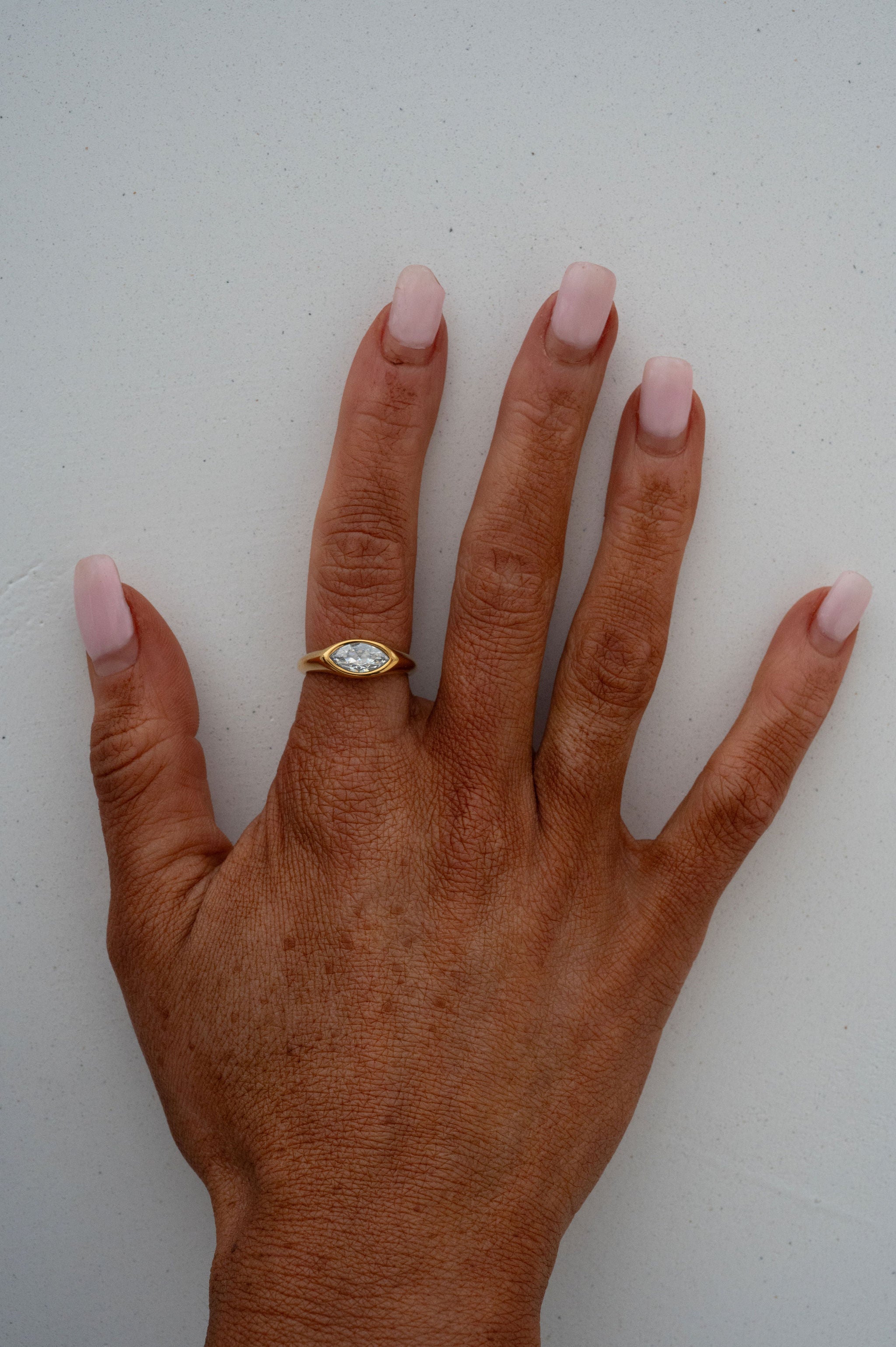Marquise Bezel Dome Ring-Gold