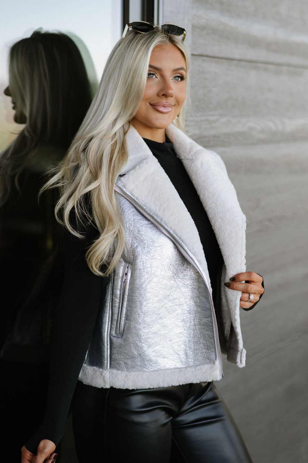 Margo Moto Vest- Silver