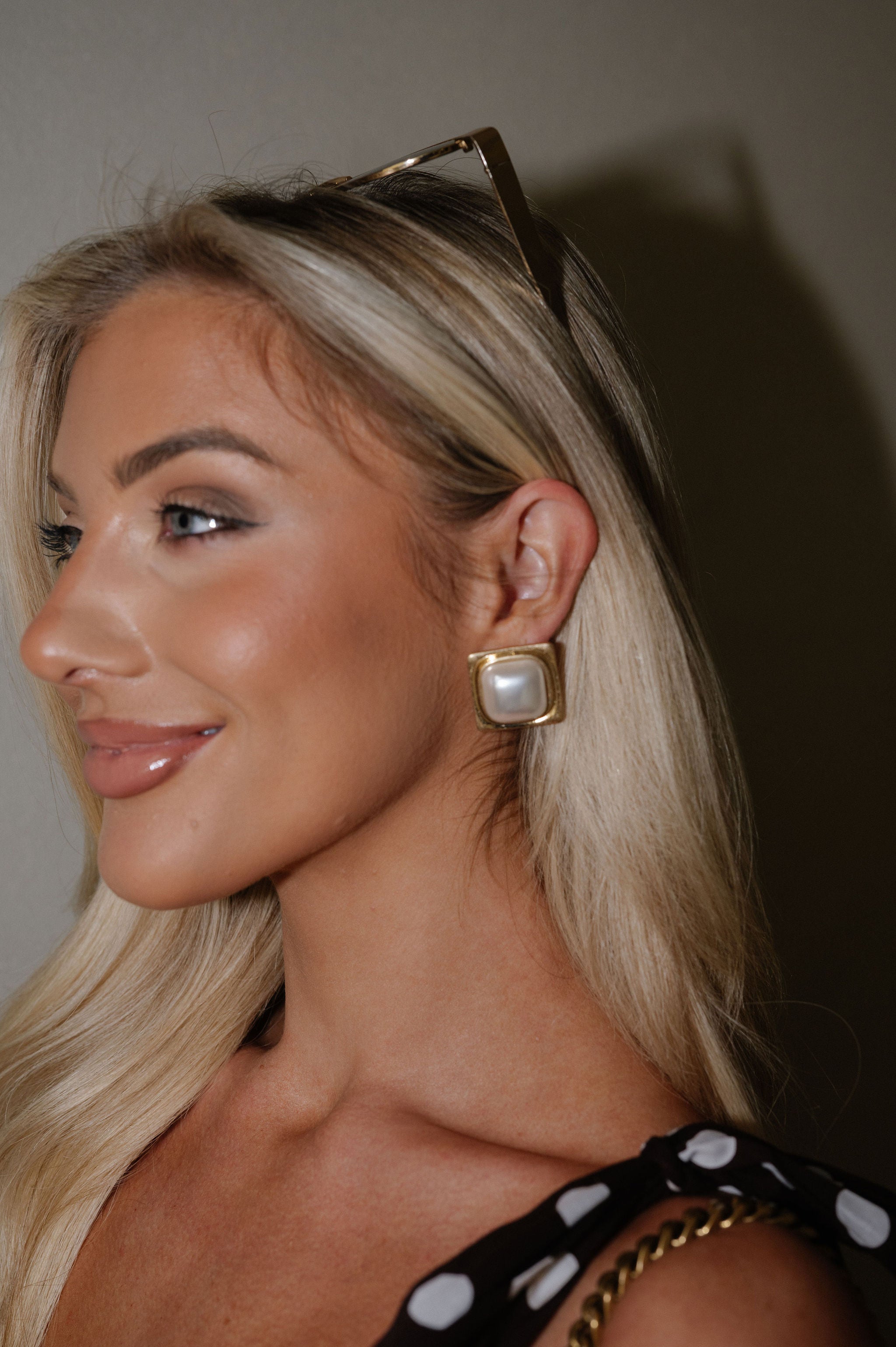 Vintage Pearl Square Studs