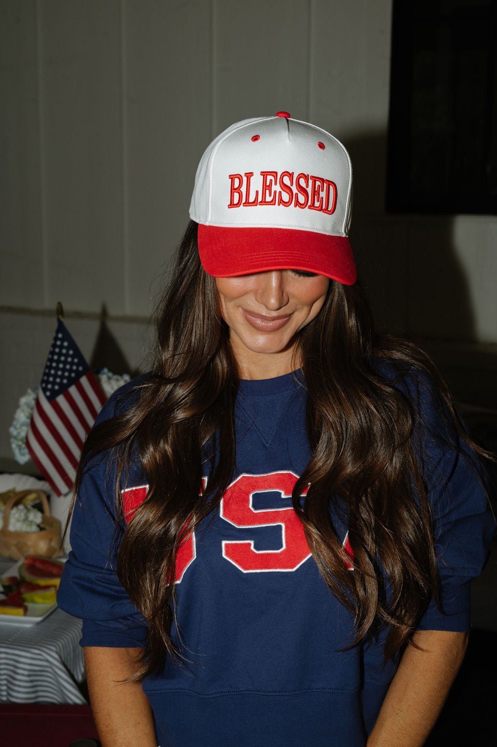 "Blessed" Hat- Cherry Red