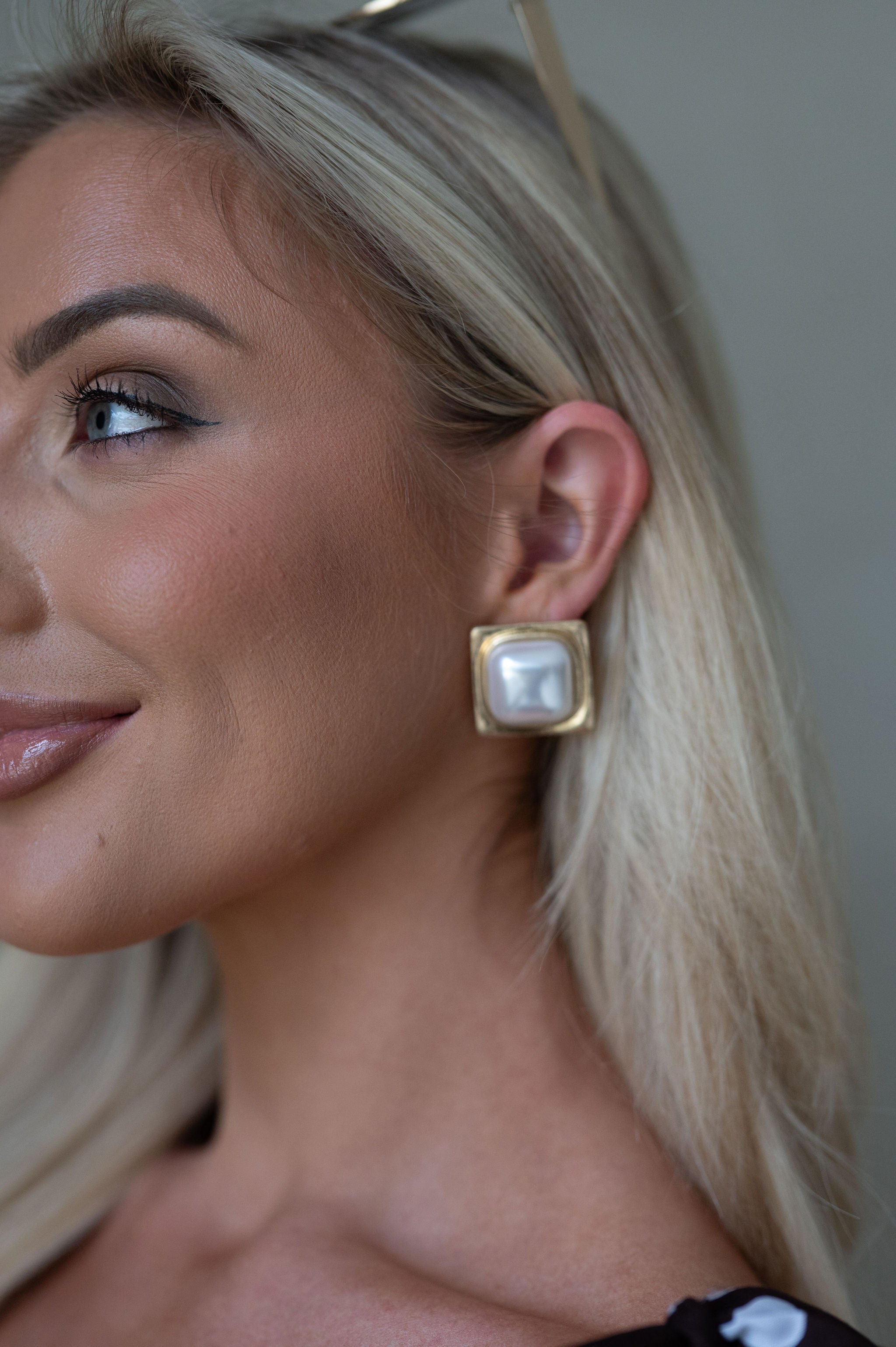 Vintage Pearl Square Studs