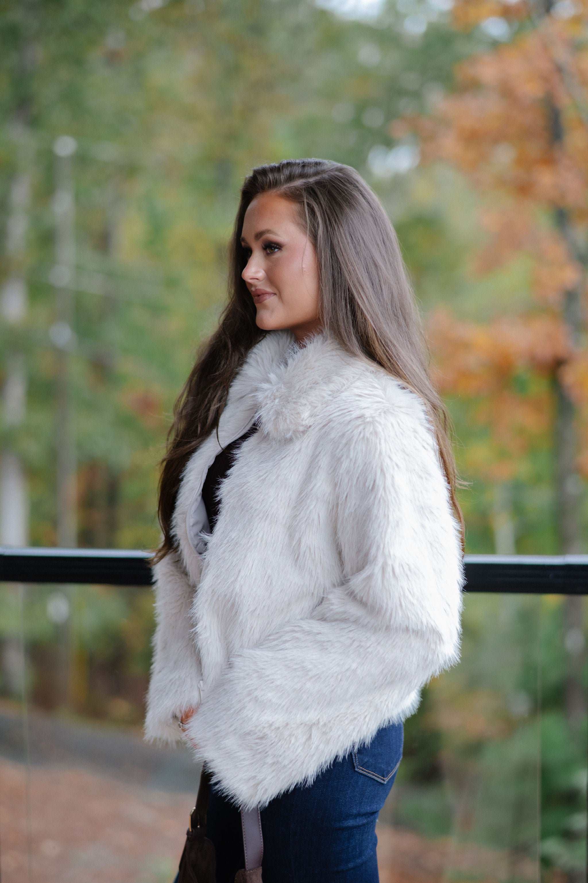 メンズ FAUX FUR JACKET – BEIGE