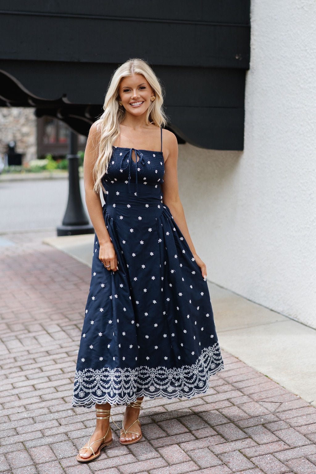 Lyla Midi Dress- Navy
