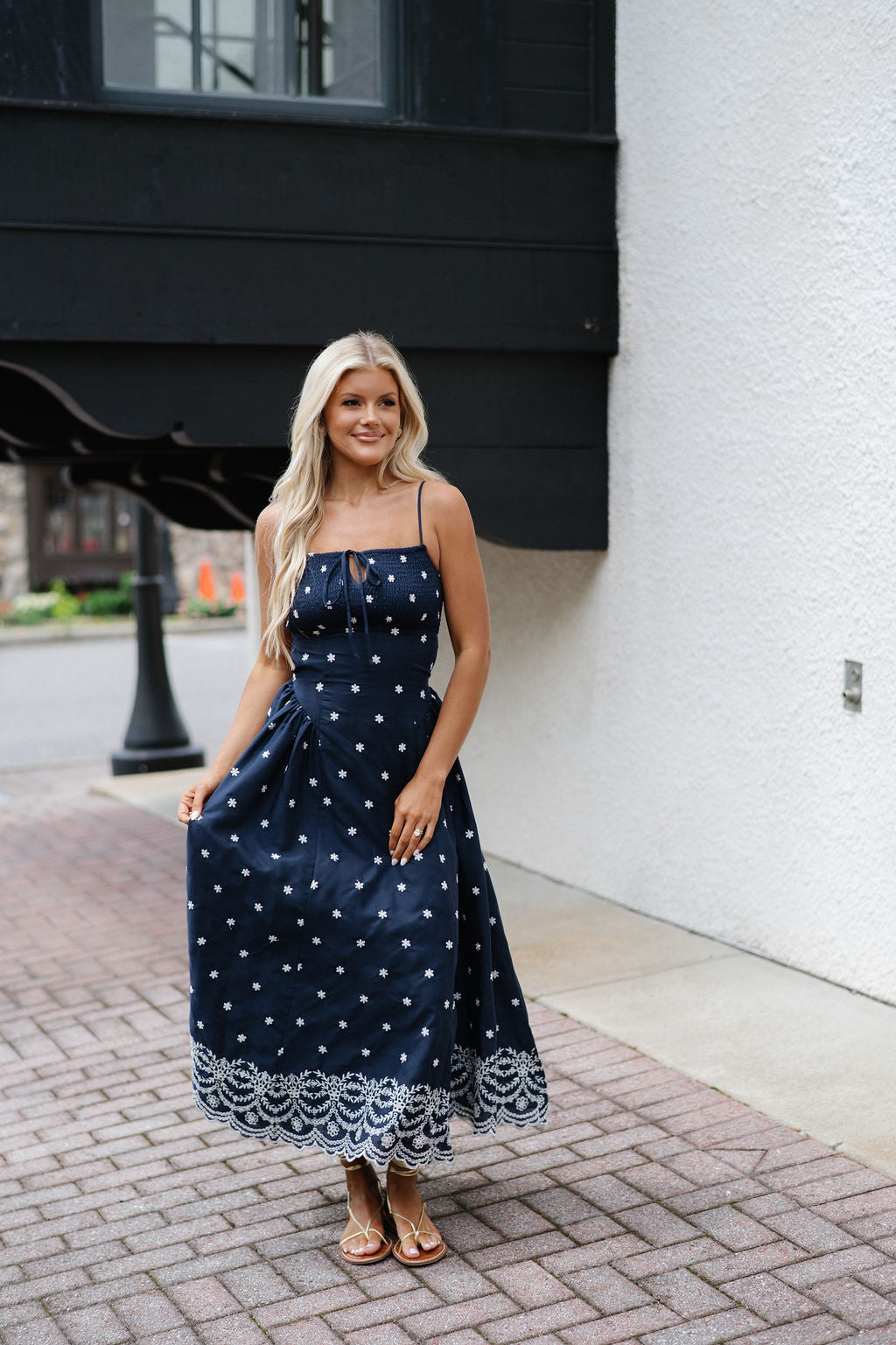 Lyla Midi Dress- Navy