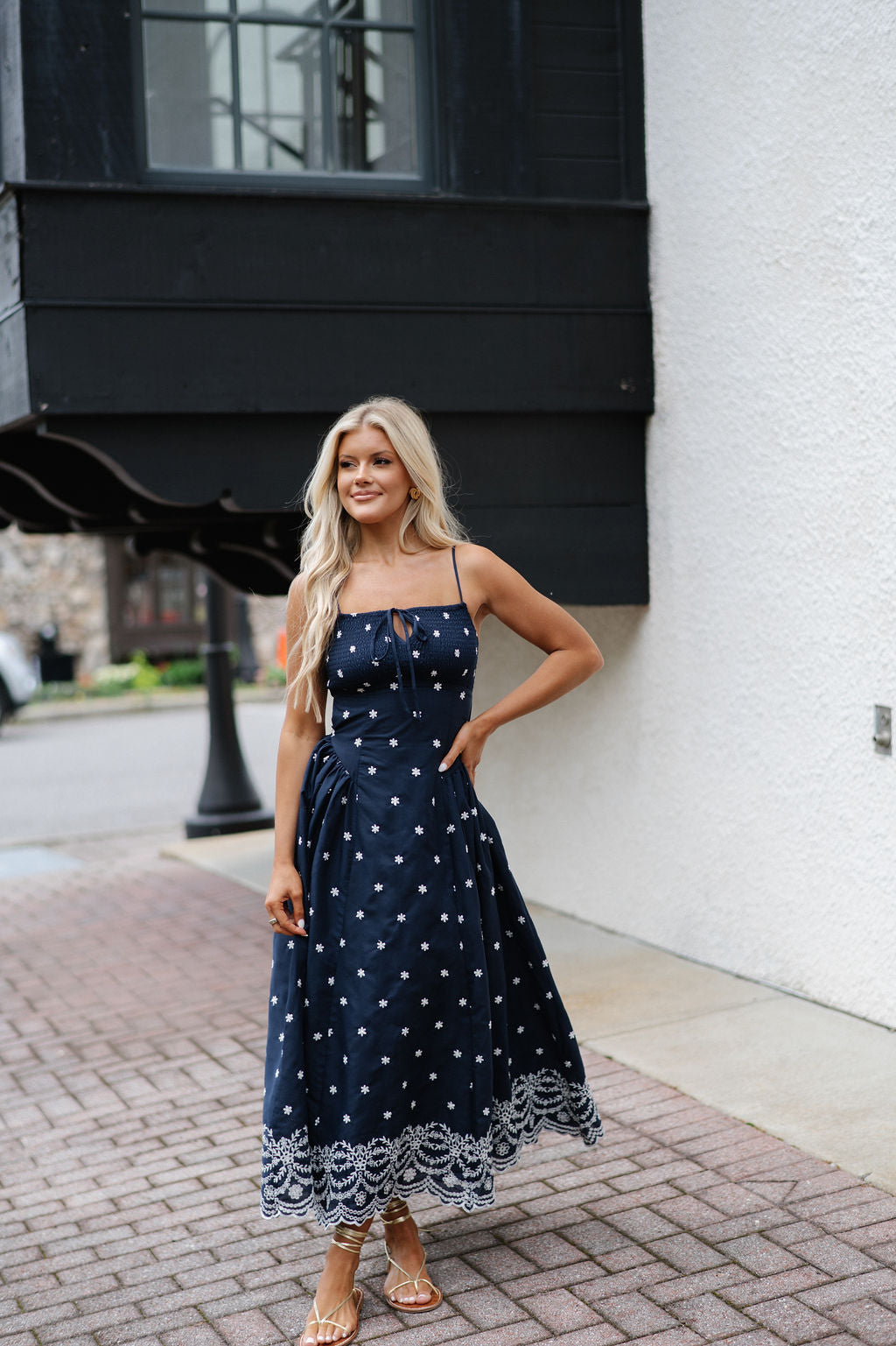 Lyla Midi Dress- Navy