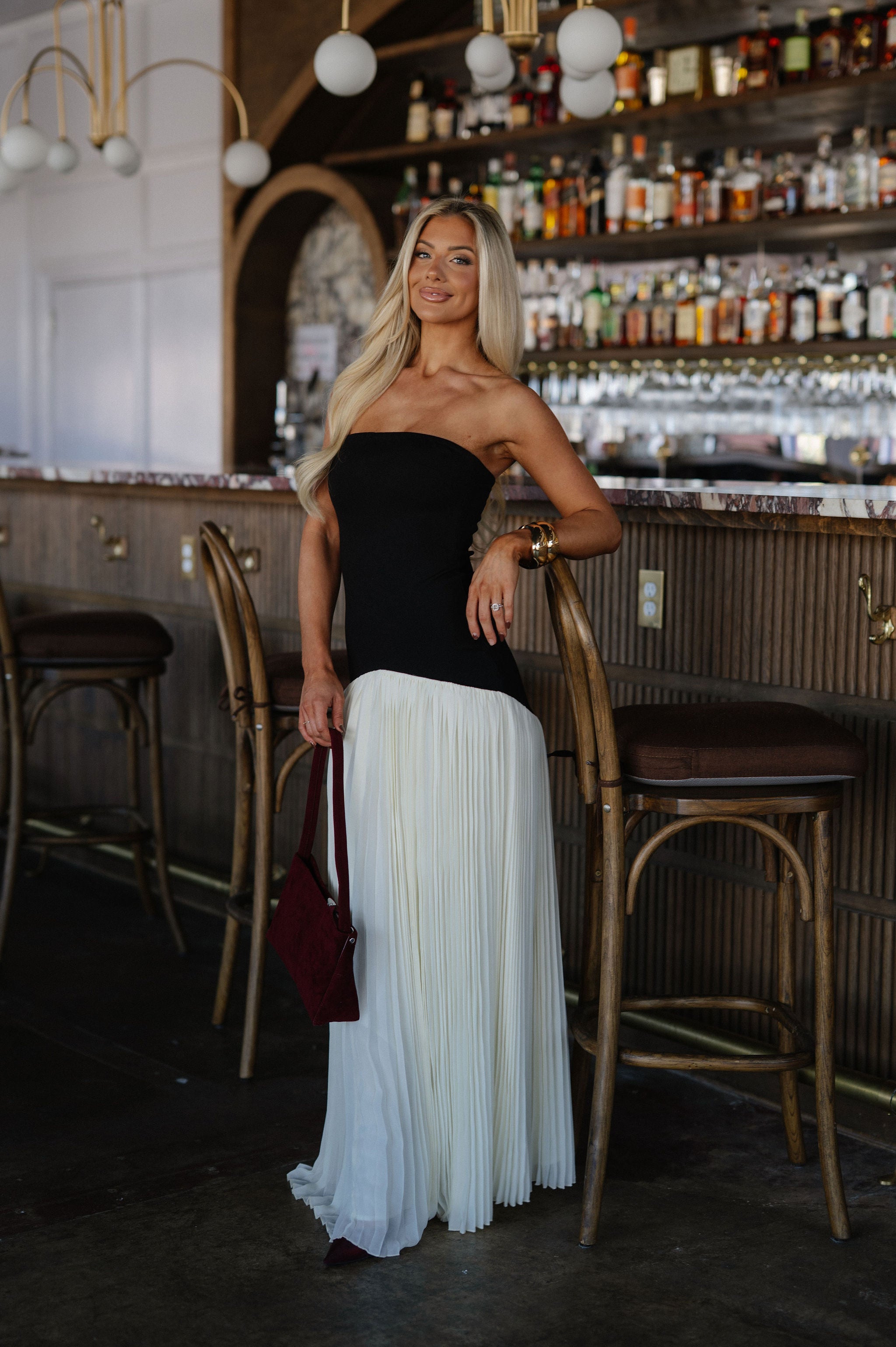 Florence Drop Waist Maxi Dress-Cream