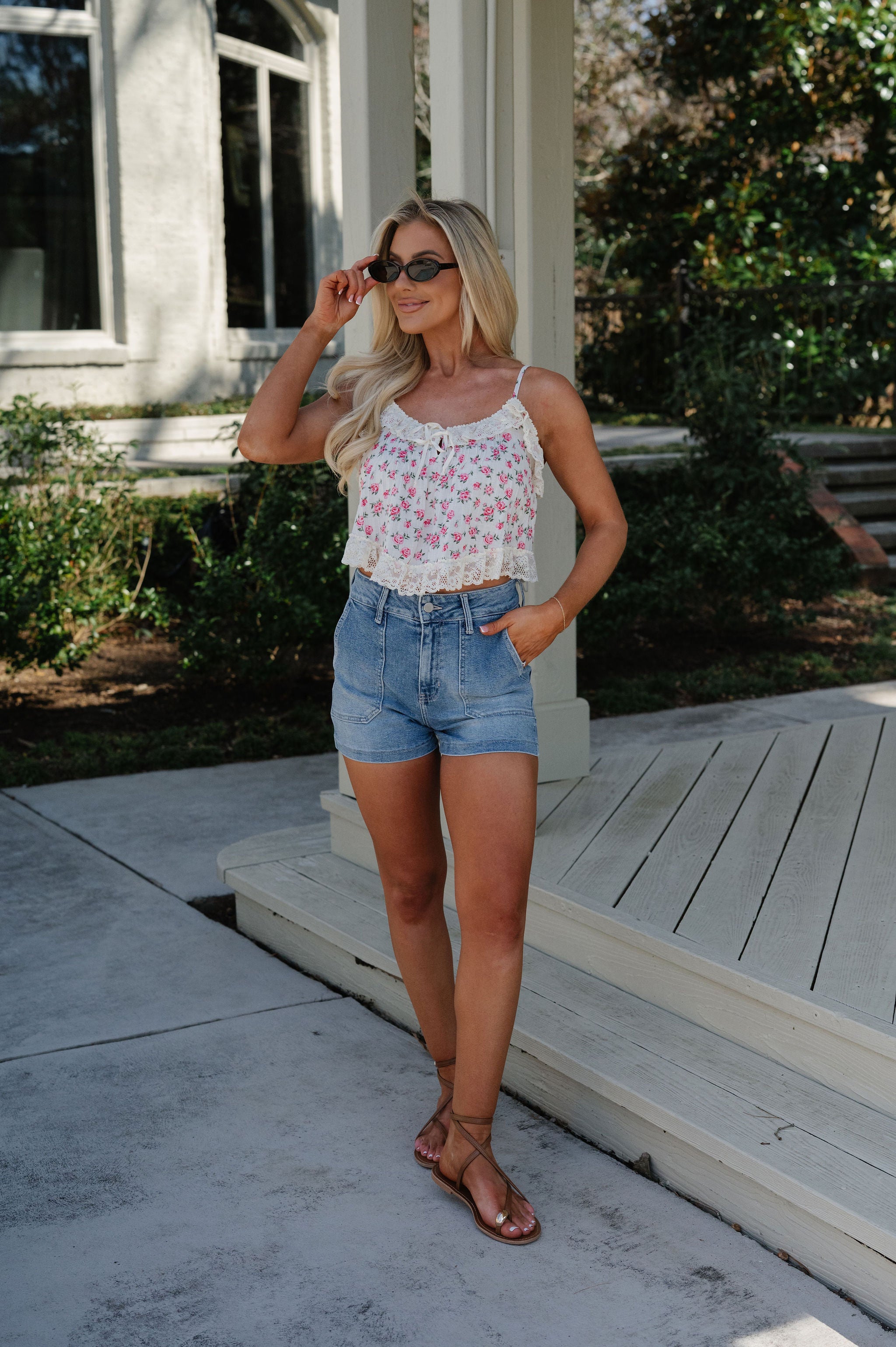 Kaylin Cargo Shorts-Light Denim