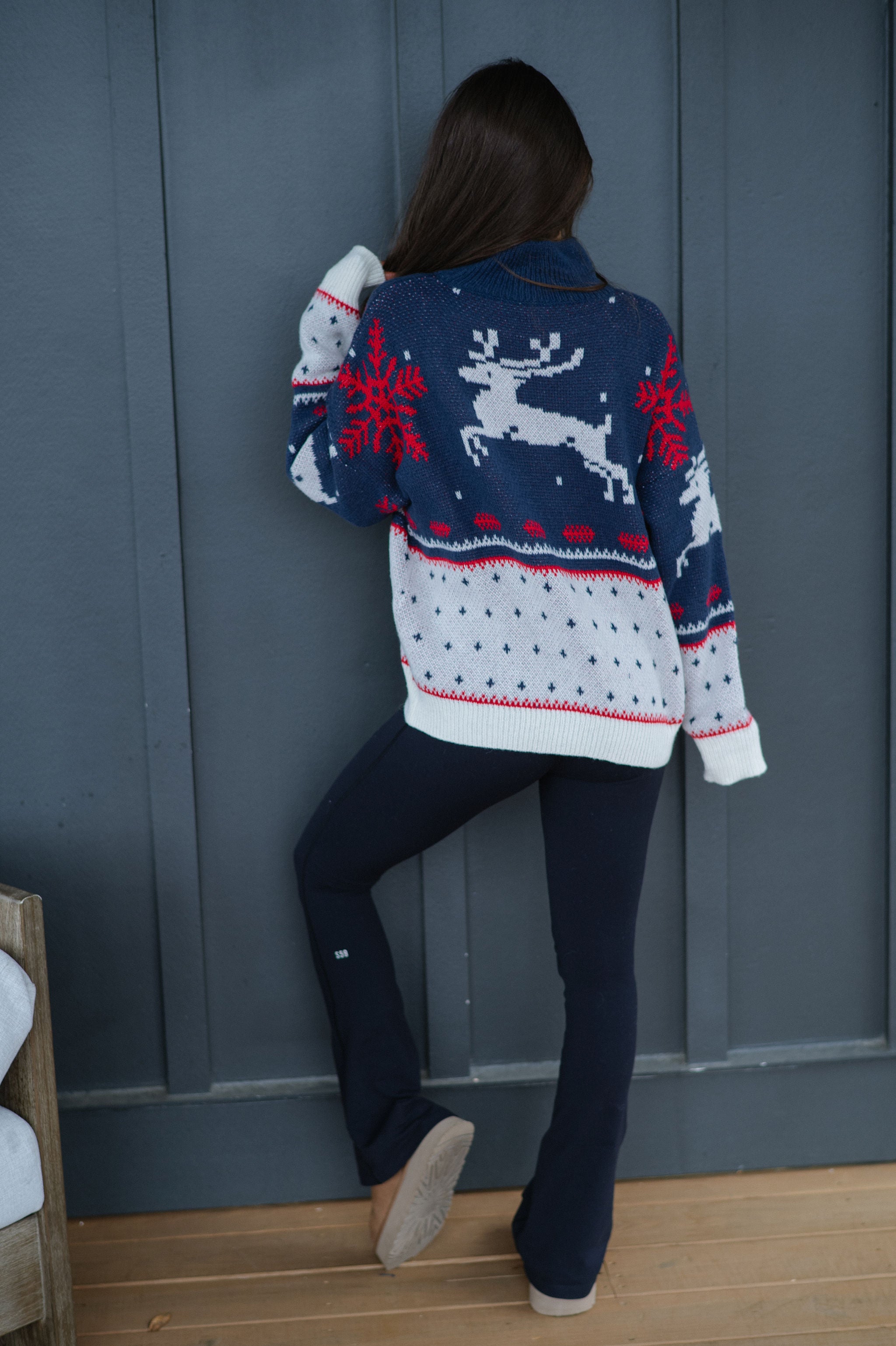 Prancer Fair Isle Sweater-Blue Multi