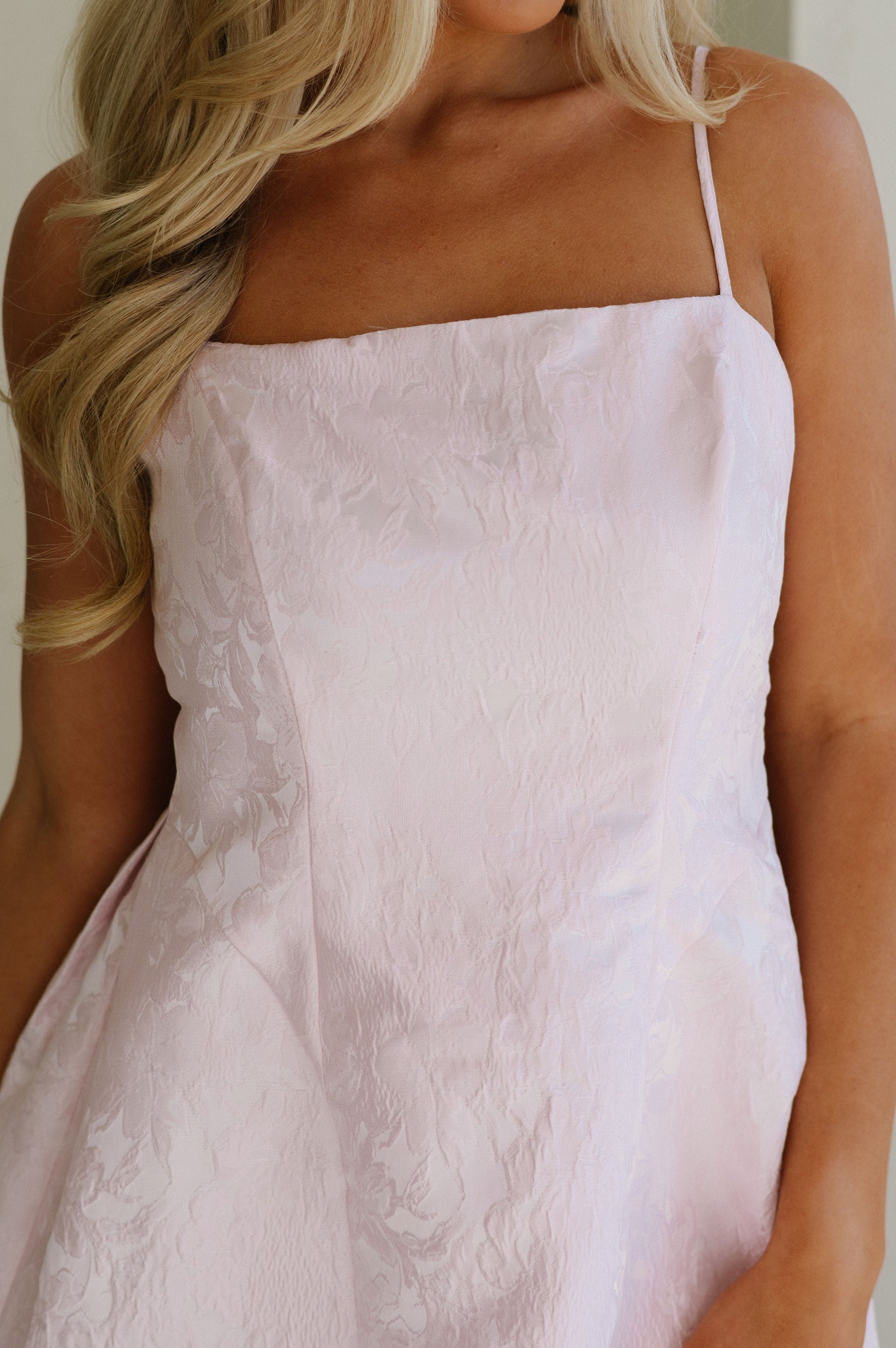 Saint Bow Mini Dress-Light Pink