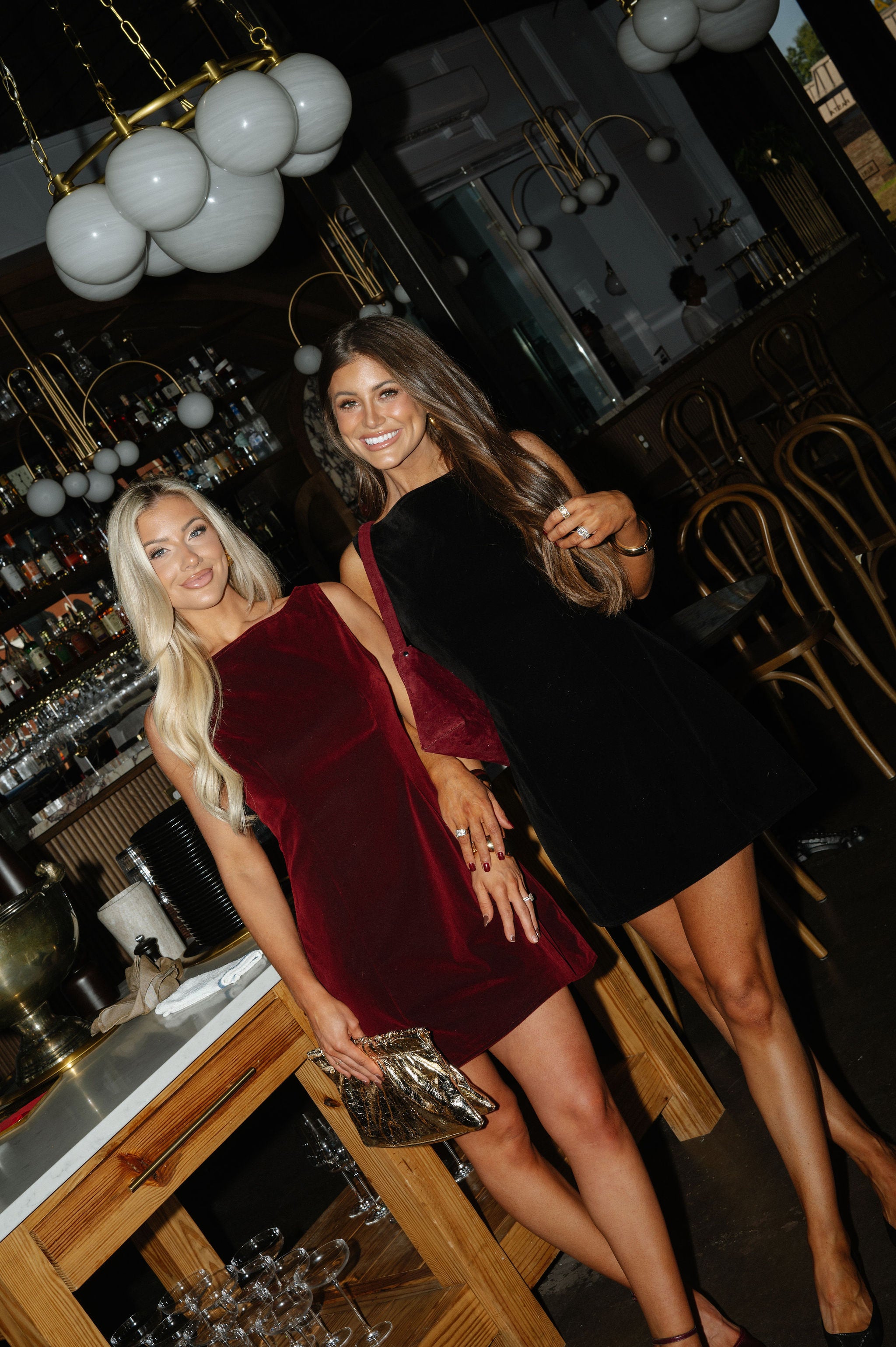 Karmen Velvet Mini Dress-Burgundy