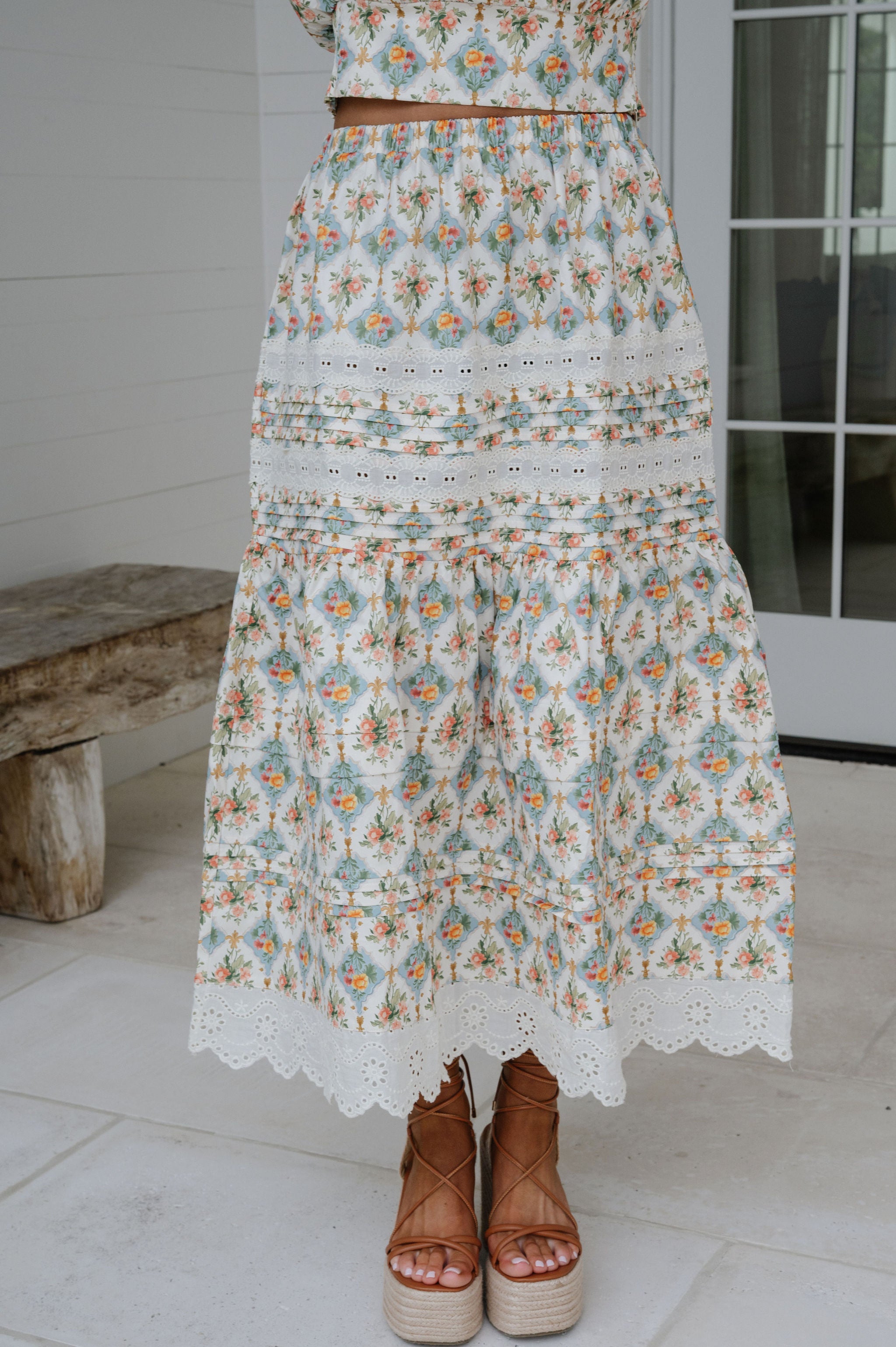 Mallie Skirt Set-Cream Multi