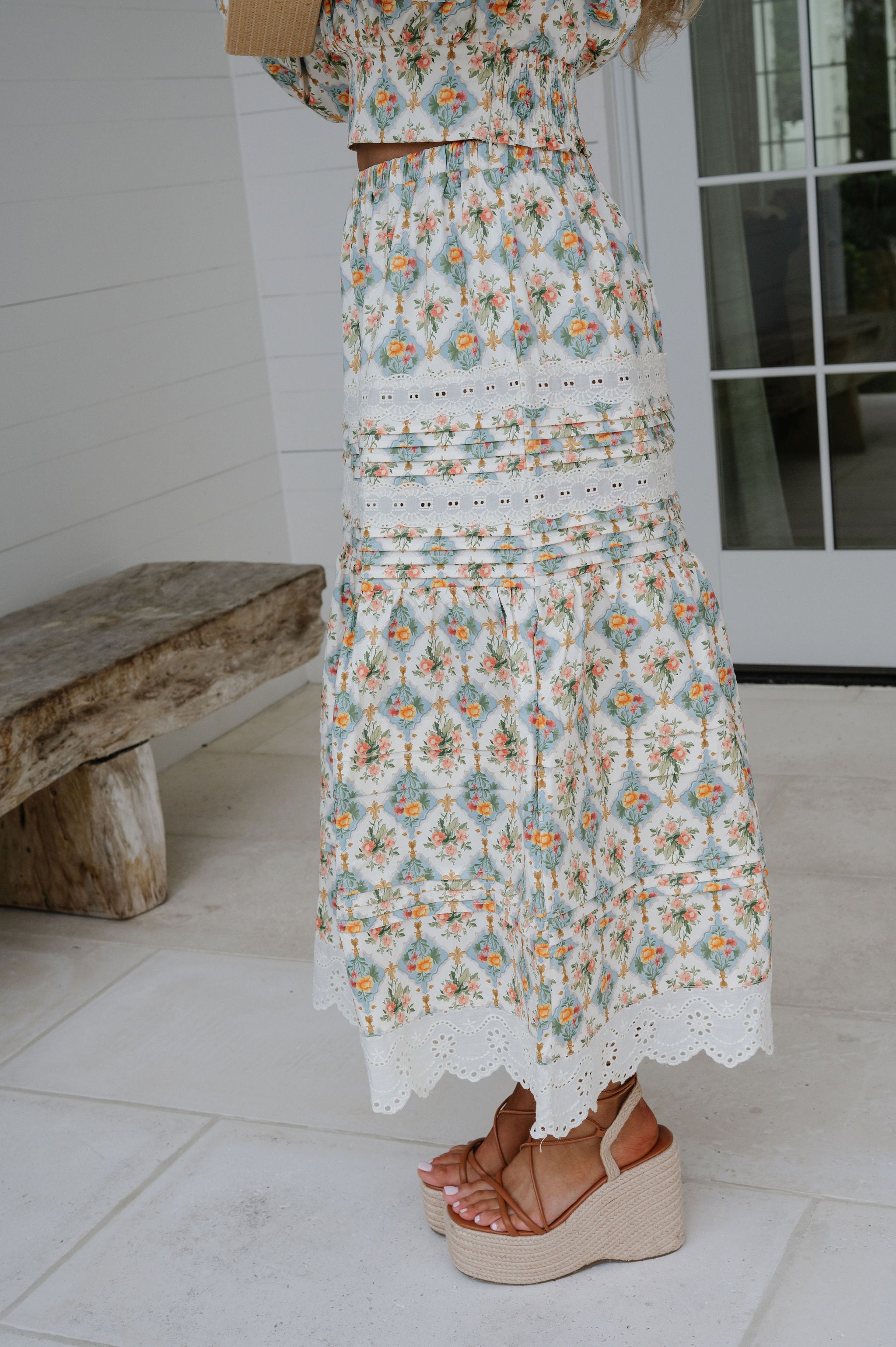 Mallie Skirt Set-Cream Multi