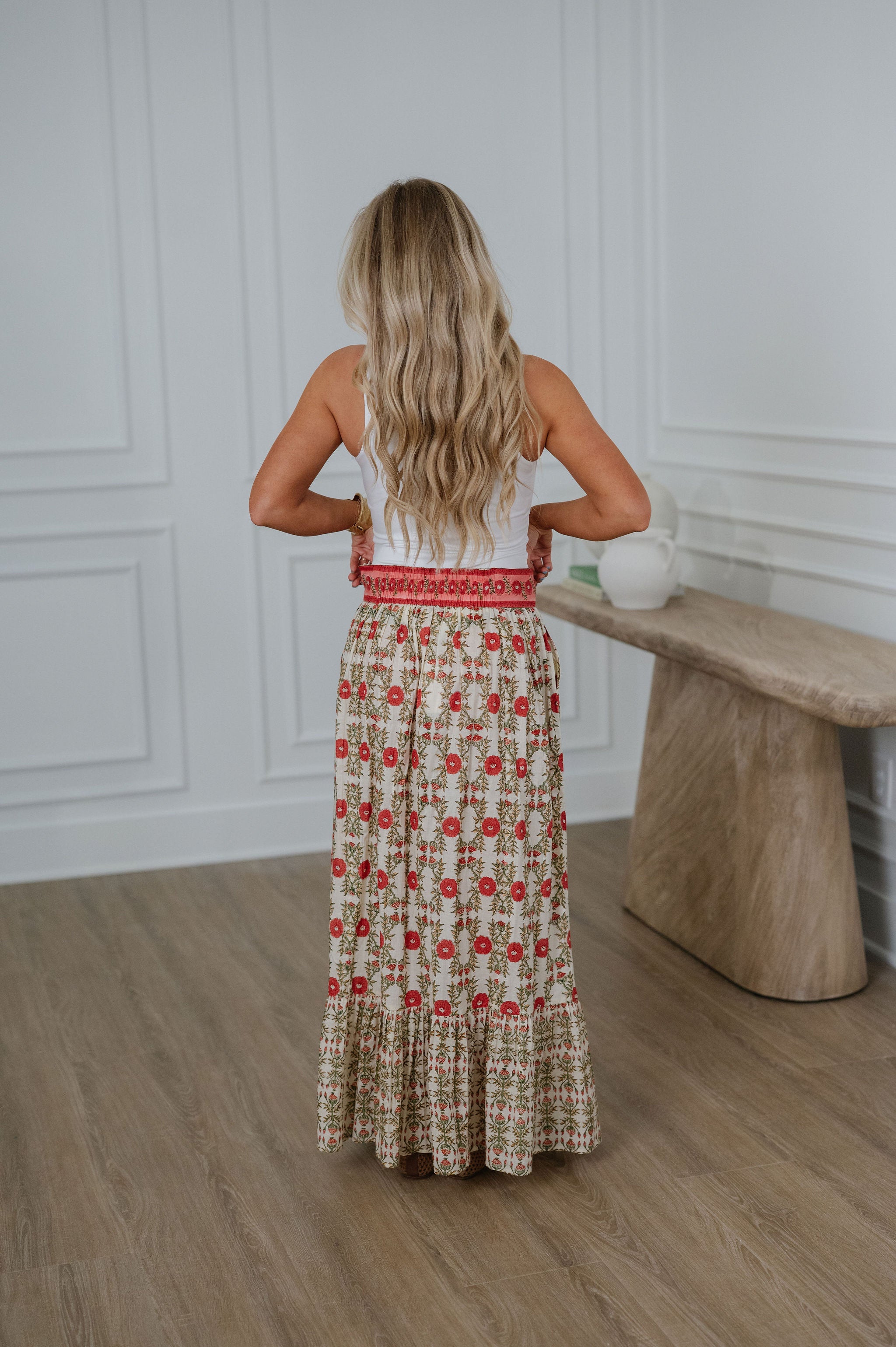 Patterson Floral Maxi Skirt-Cream Multi