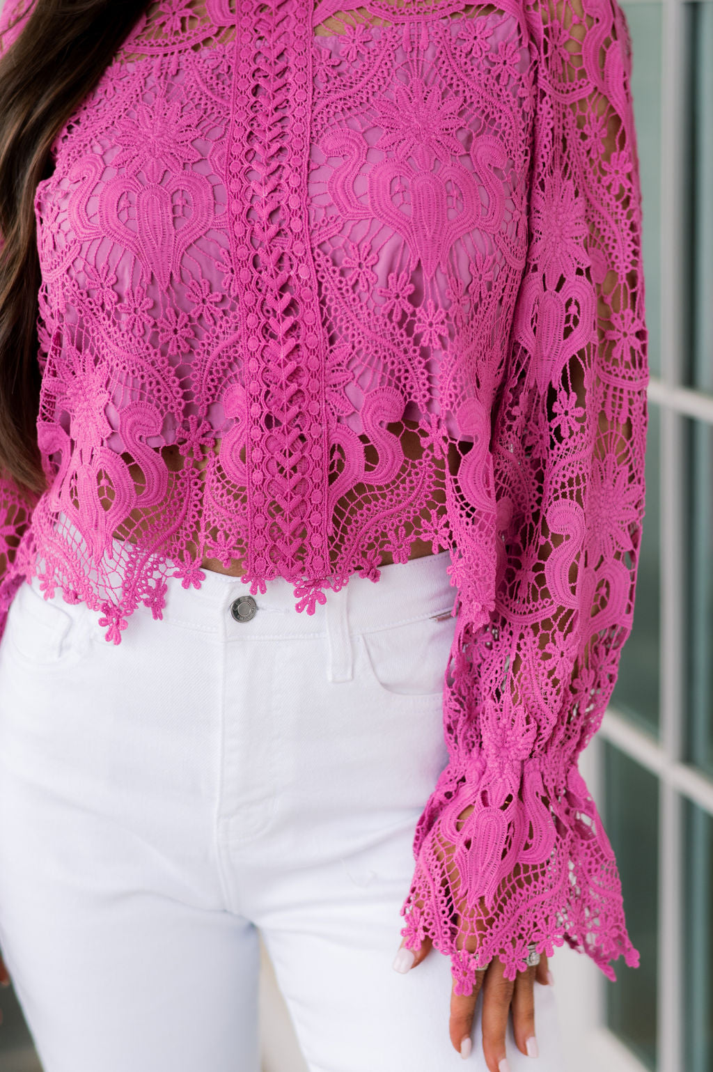 Remi Lace Top- Pink