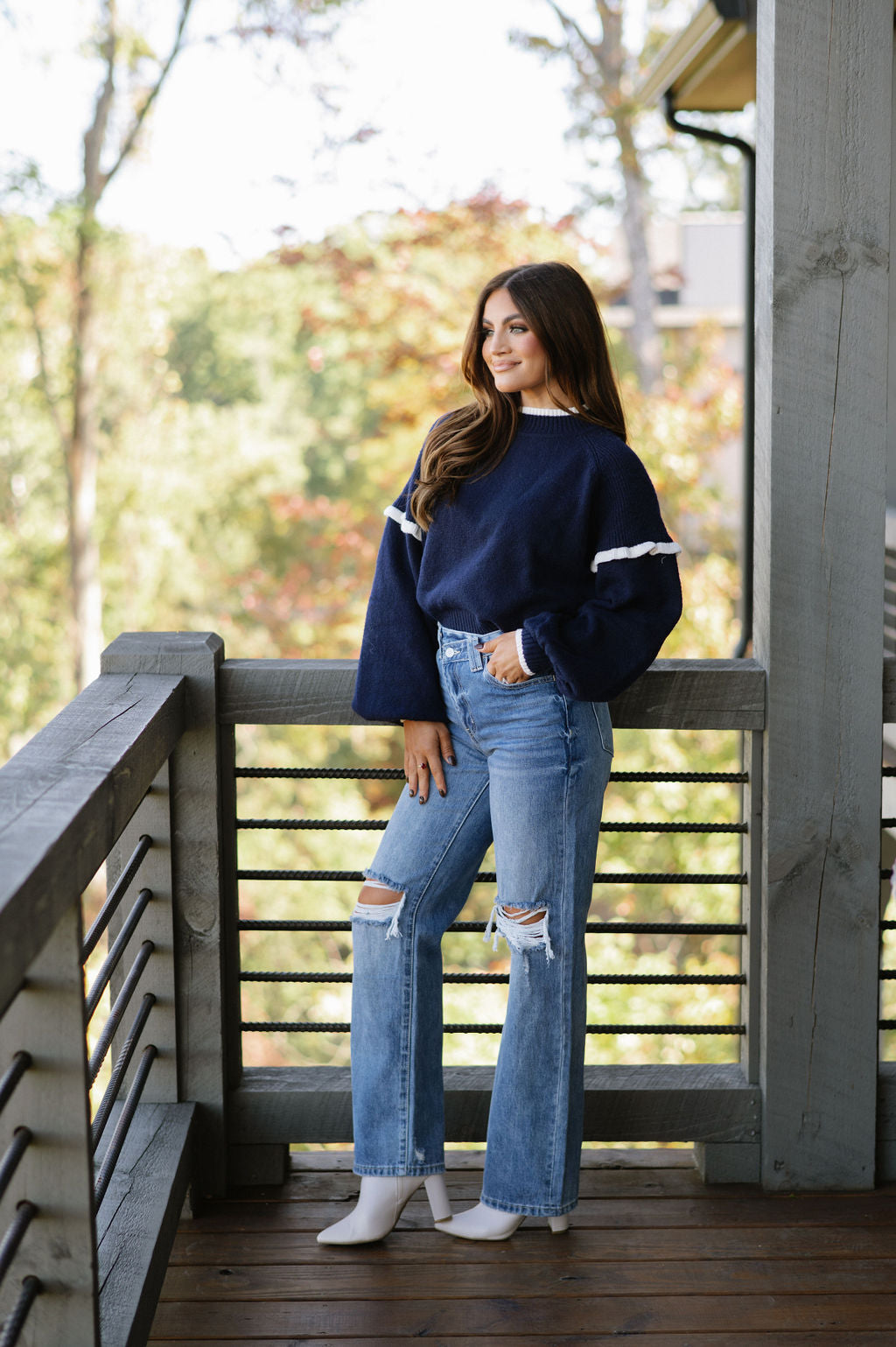 Mallorie Sweater-Navy/Ivory