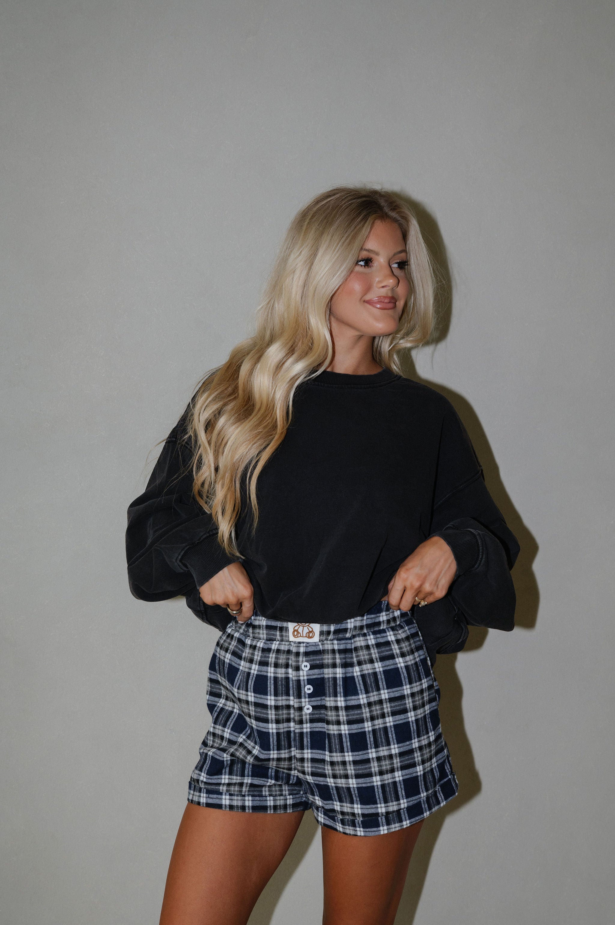 Washed French Terry Relaxed Sweatshirt-Black