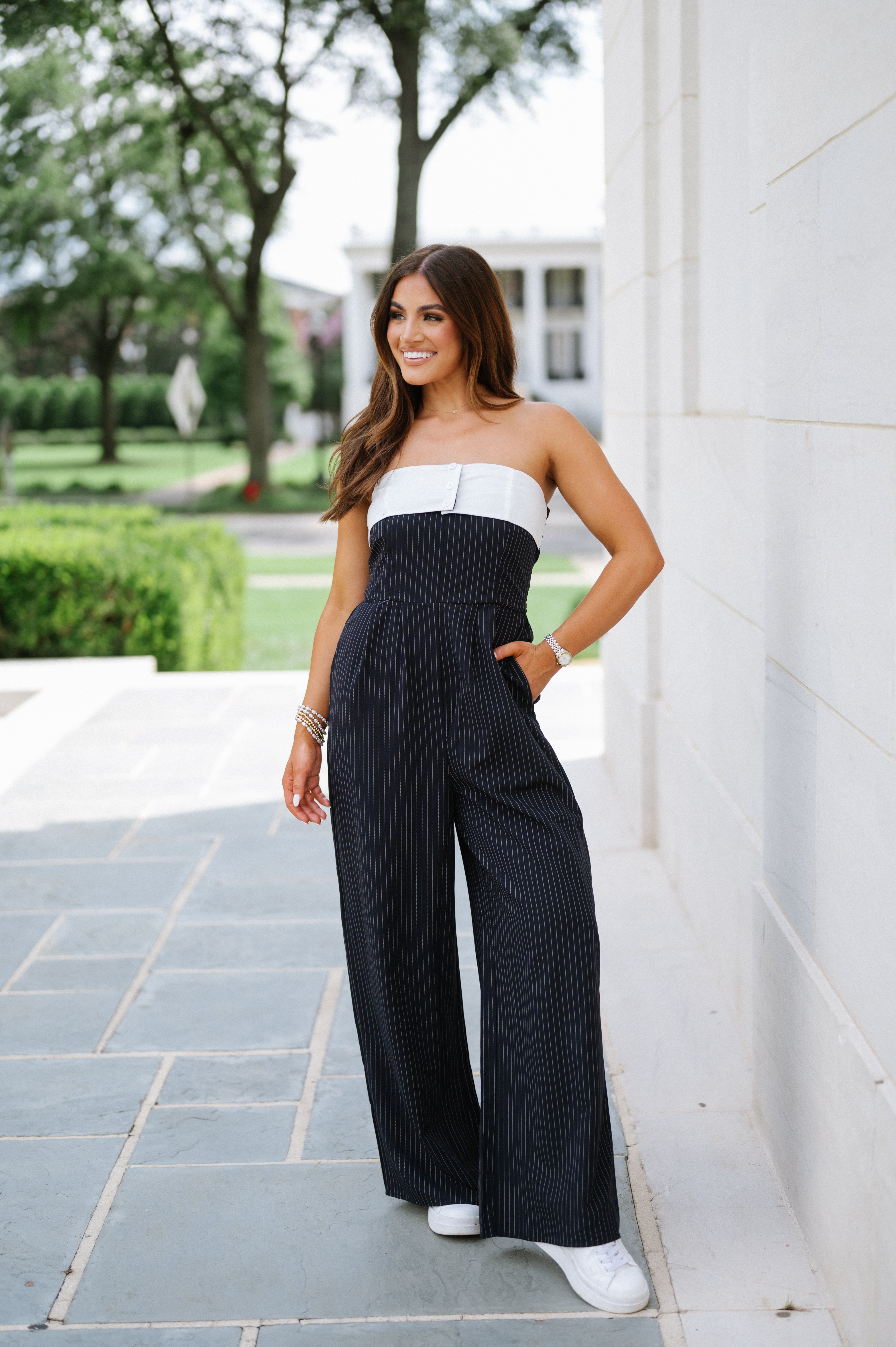 Sleek Striped Jumpsuit