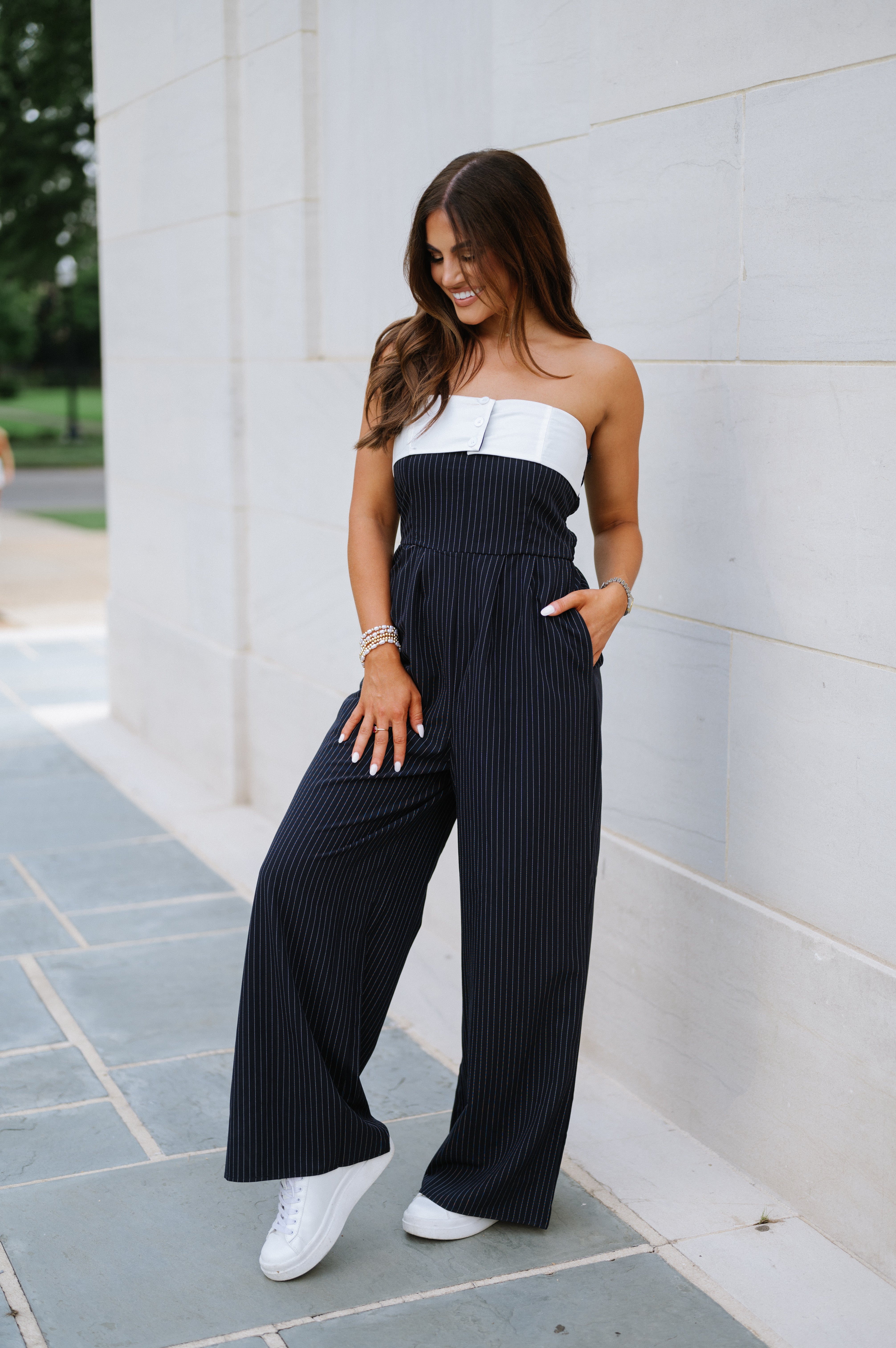 Sleek Striped Jumpsuit