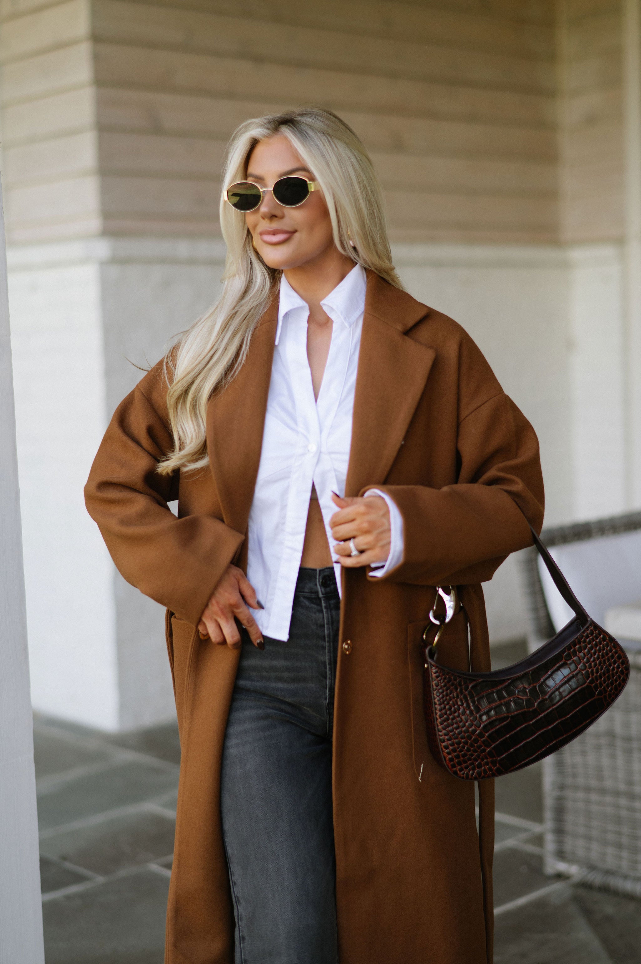 Belted Trench Coat- Chestnut