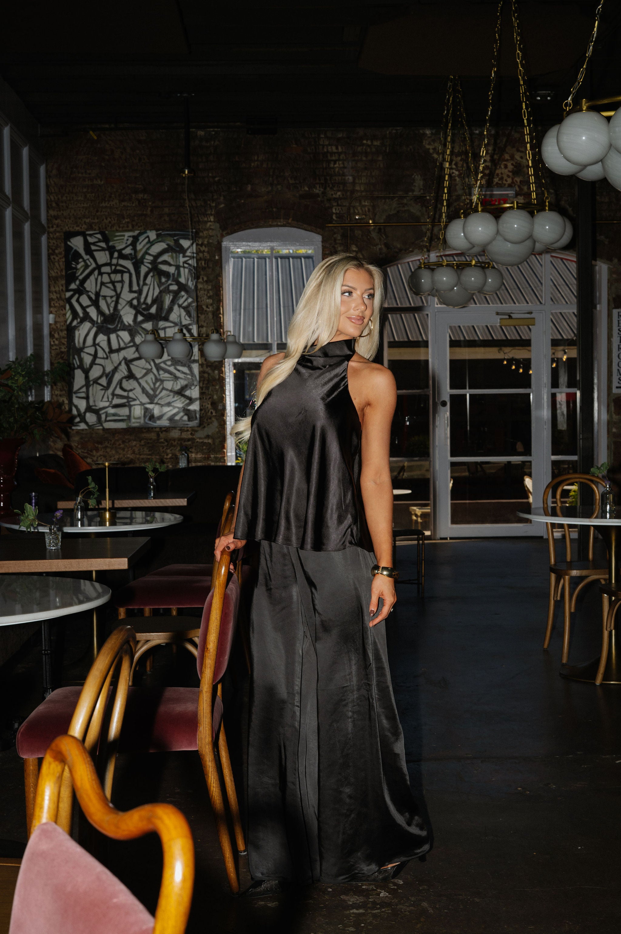 Cordie Satin Pants-Black