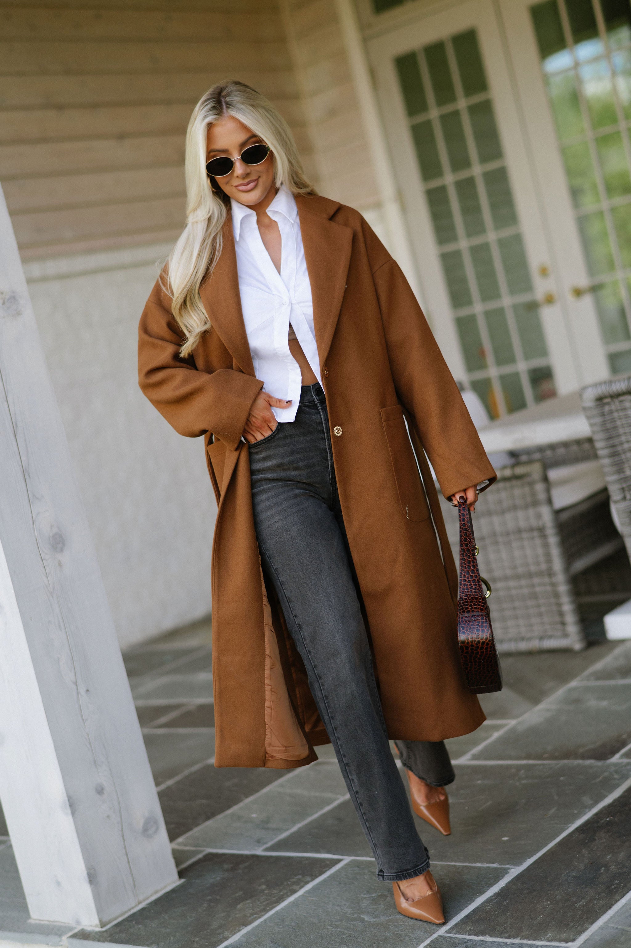 Belted Trench Coat- Chestnut