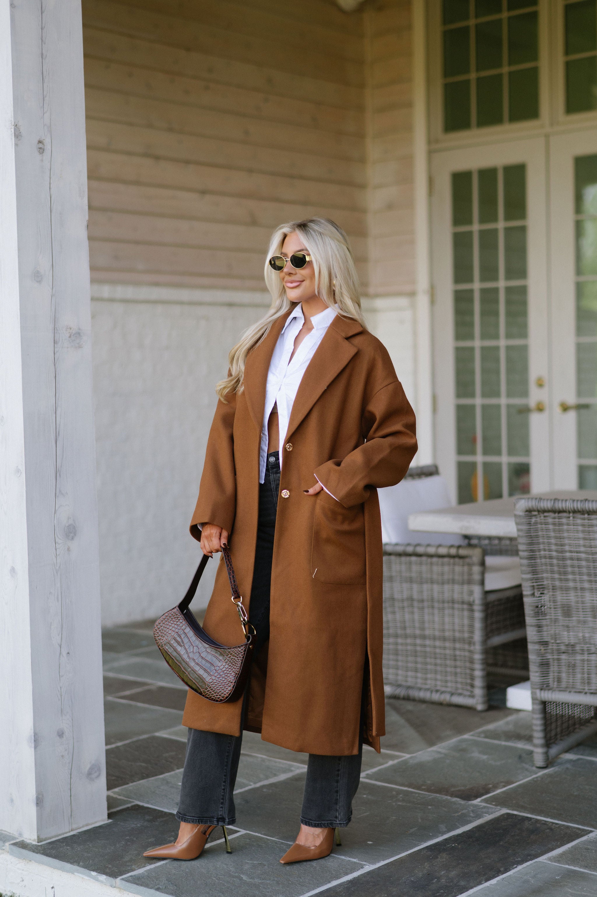 Belted Trench Coat- Chestnut