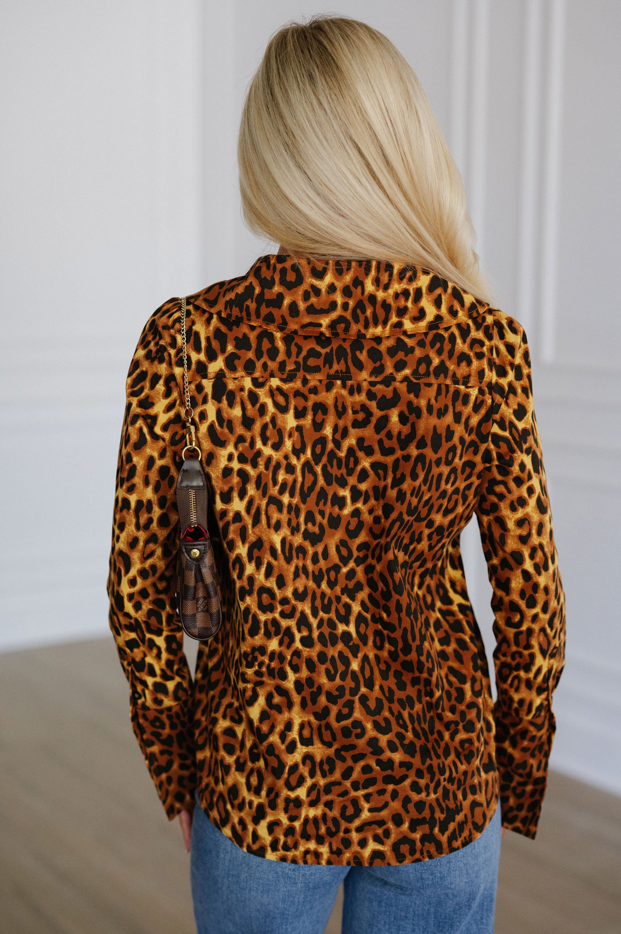 Leopard Print Button Down Shirt