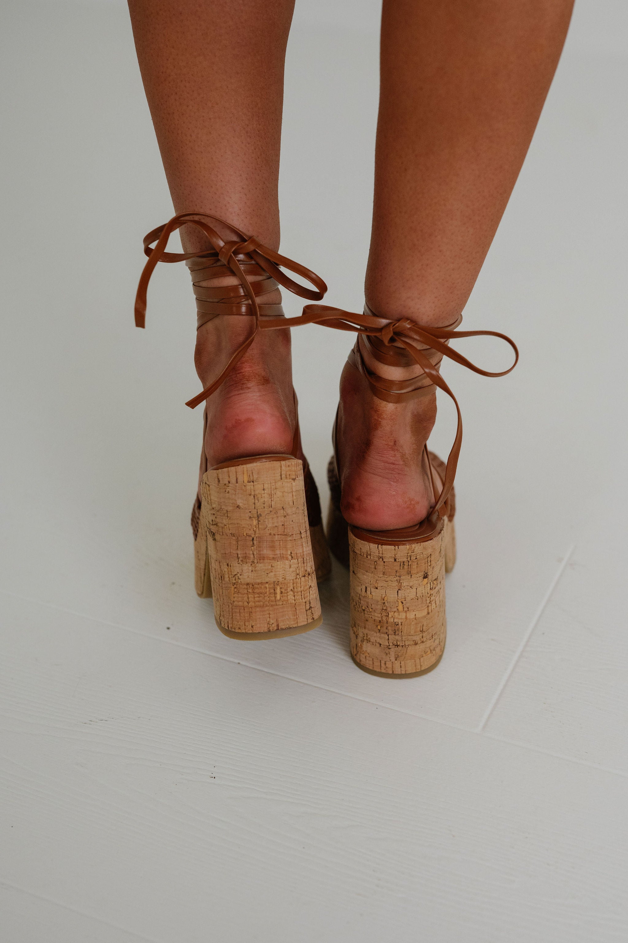 Brida Strappy Braided Heel-Tan