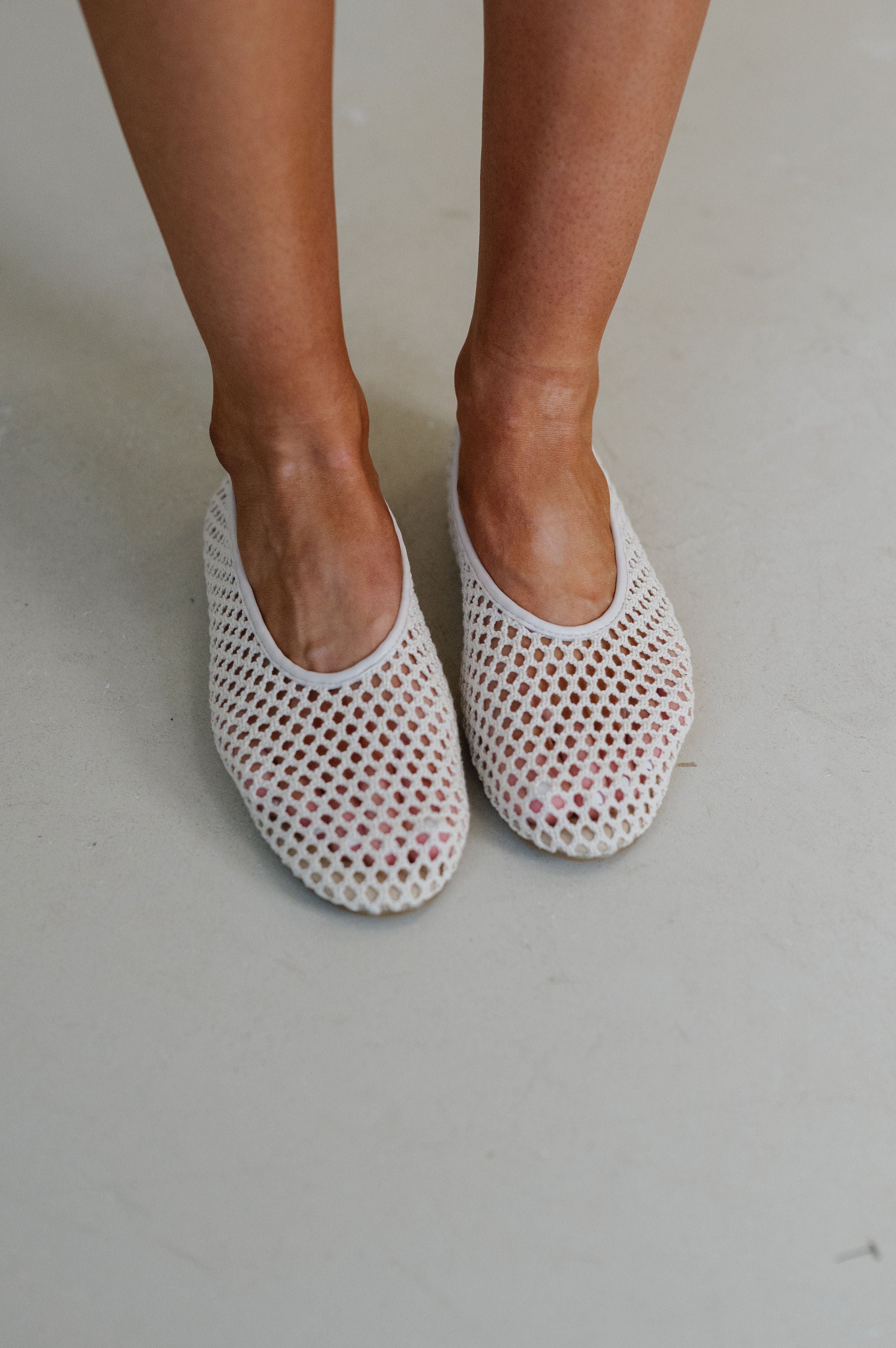 Marta Mesh Flats-Ivory