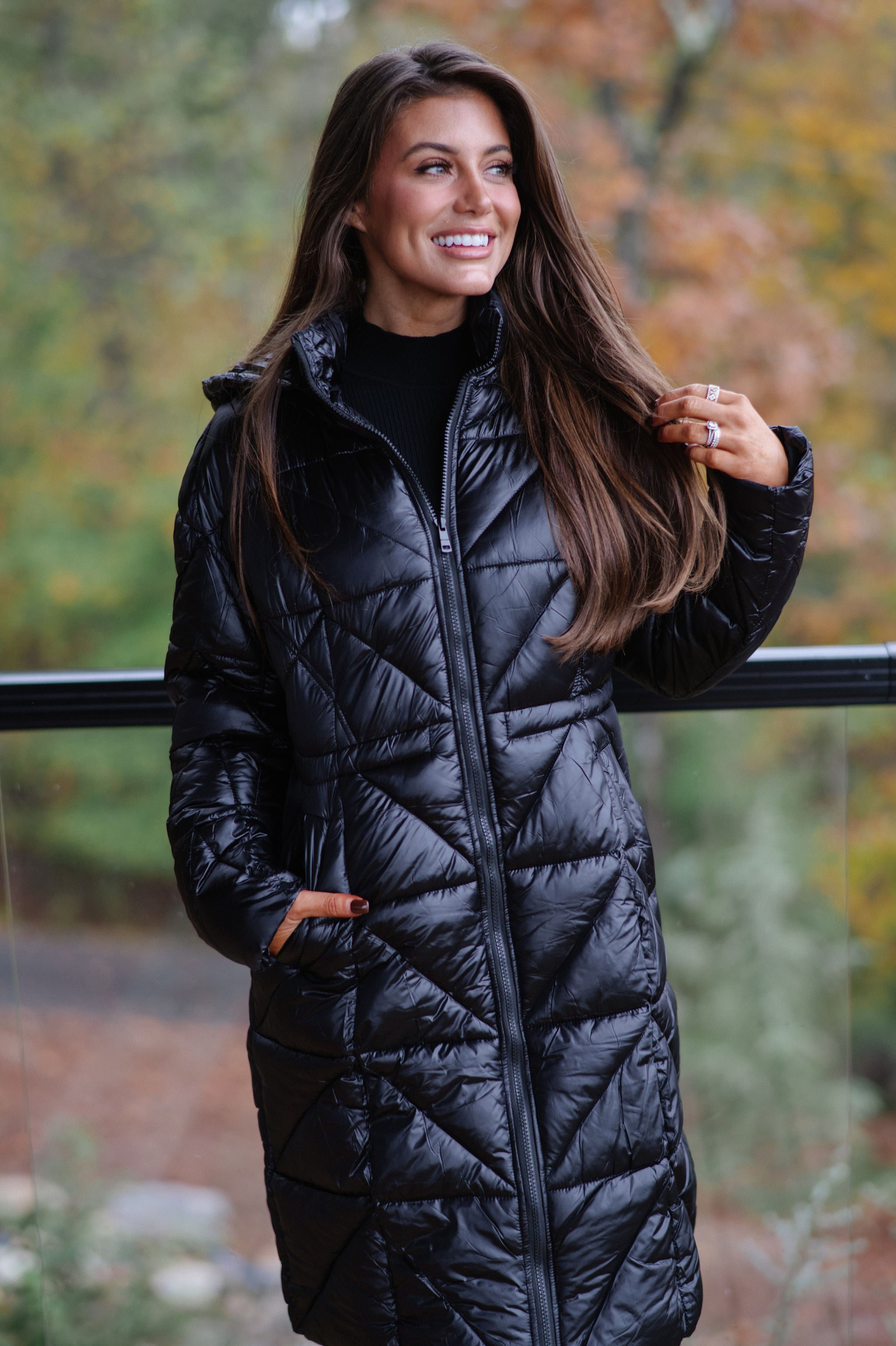 Eclipse Puffer Coat-Black
