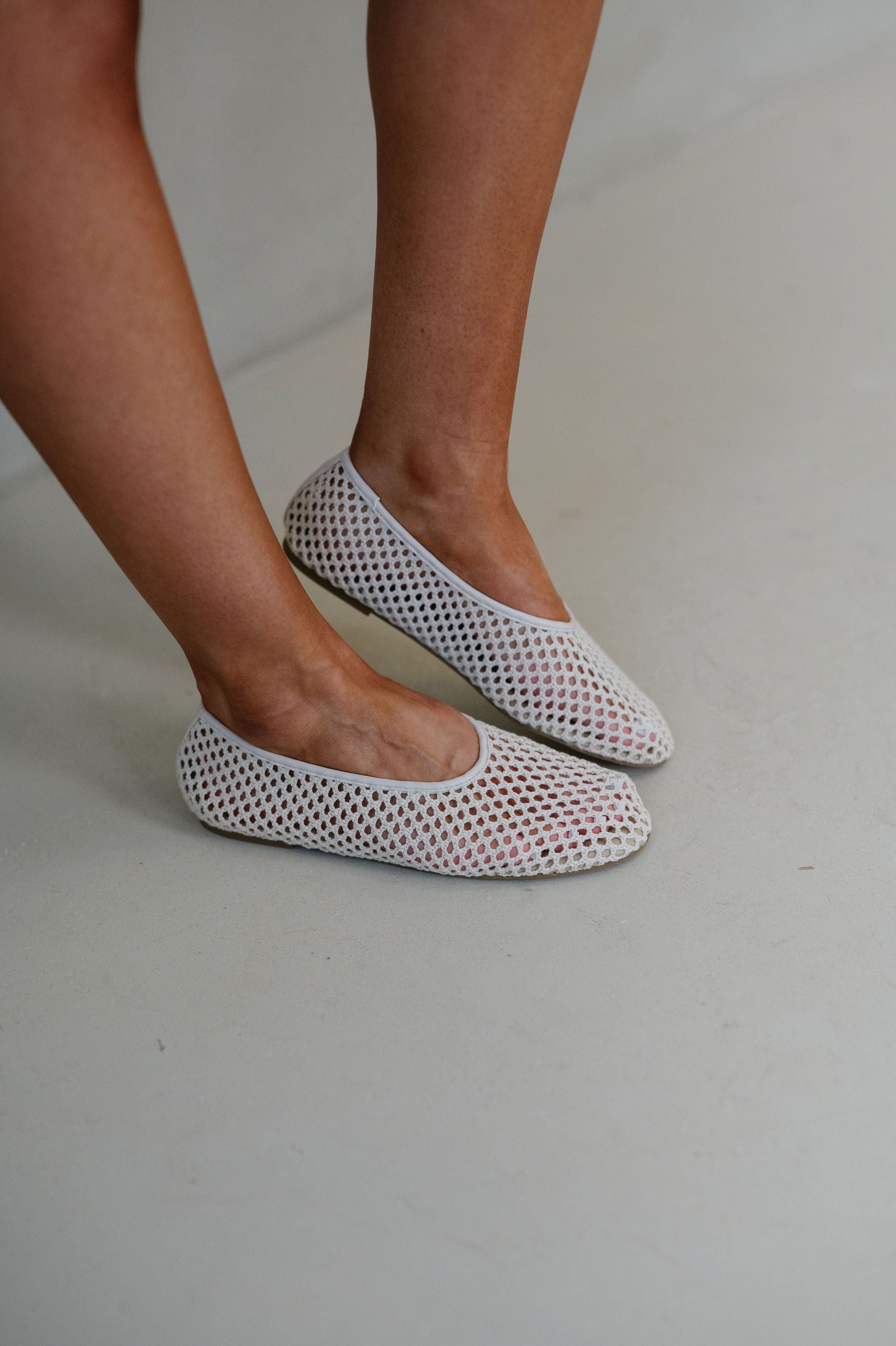 Marta Mesh Flats-Ivory